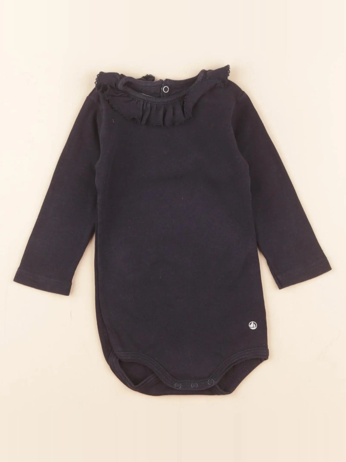 Petit Bateau - body à col bleu - 6 mois