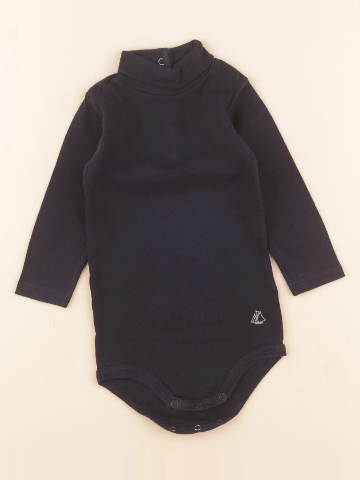 Petit Bateau - body à col bleu - 6 mois