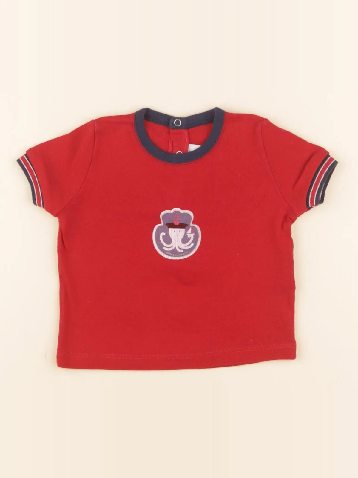 Petit Bateau - tee-shirt rouge, bleu - 6 mois