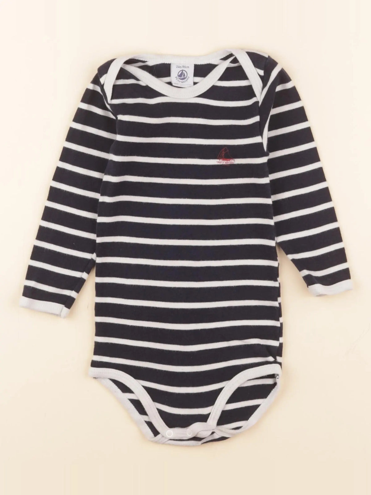 Petit Bateau - body bleu - 24 mois