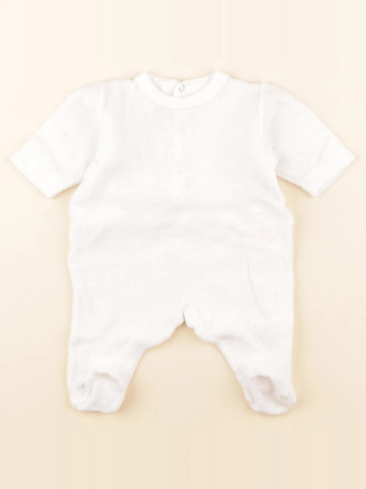Petit Bateau - pyjama velours blanc - 1 mois