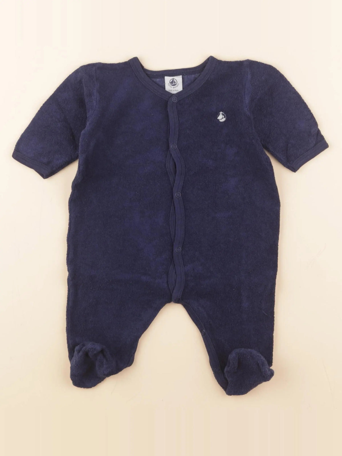 Petit Bateau - pyjama coton bleu - 6 mois