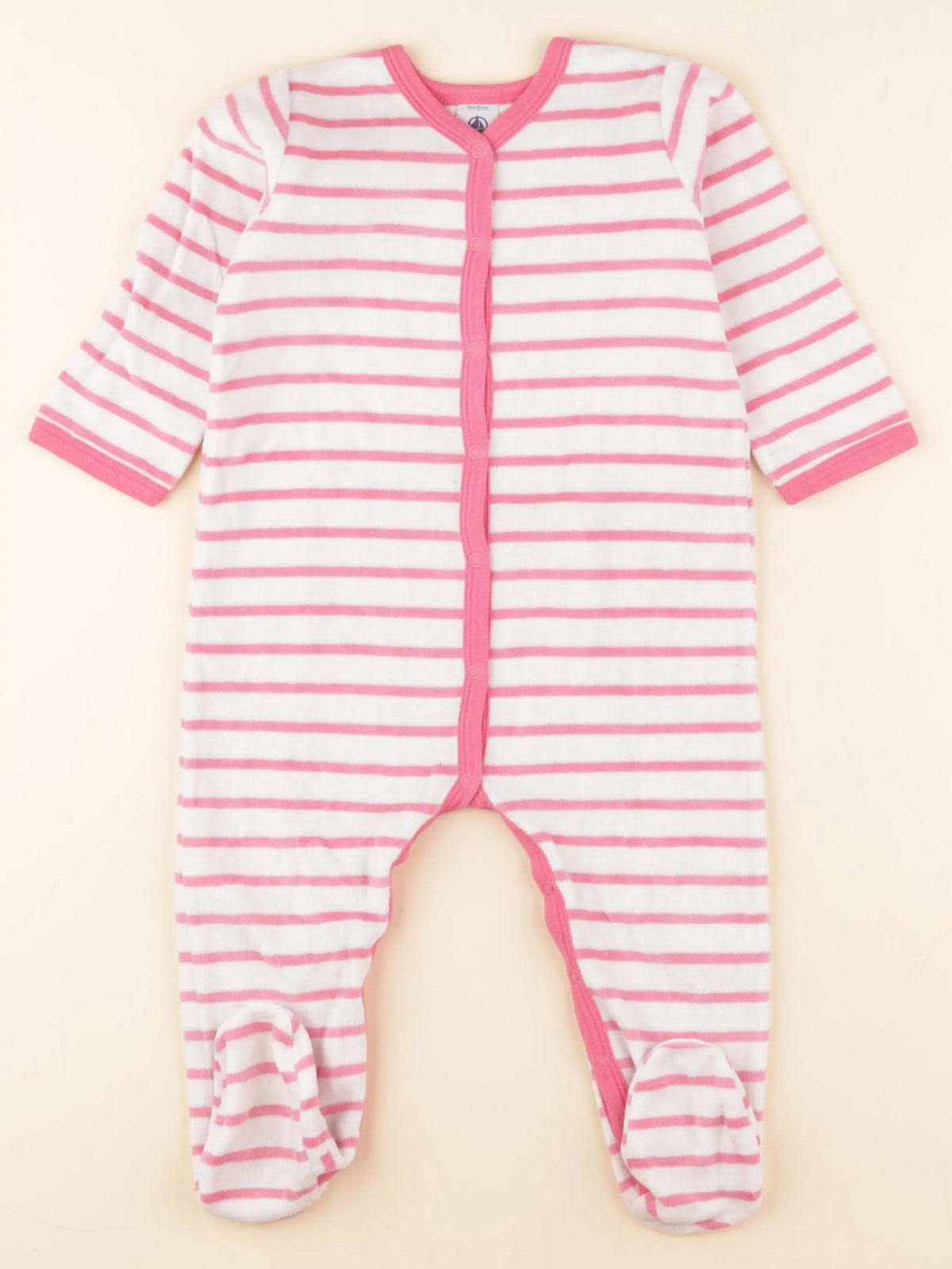 Petit Bateau - pyjama velours rose - 18 mois