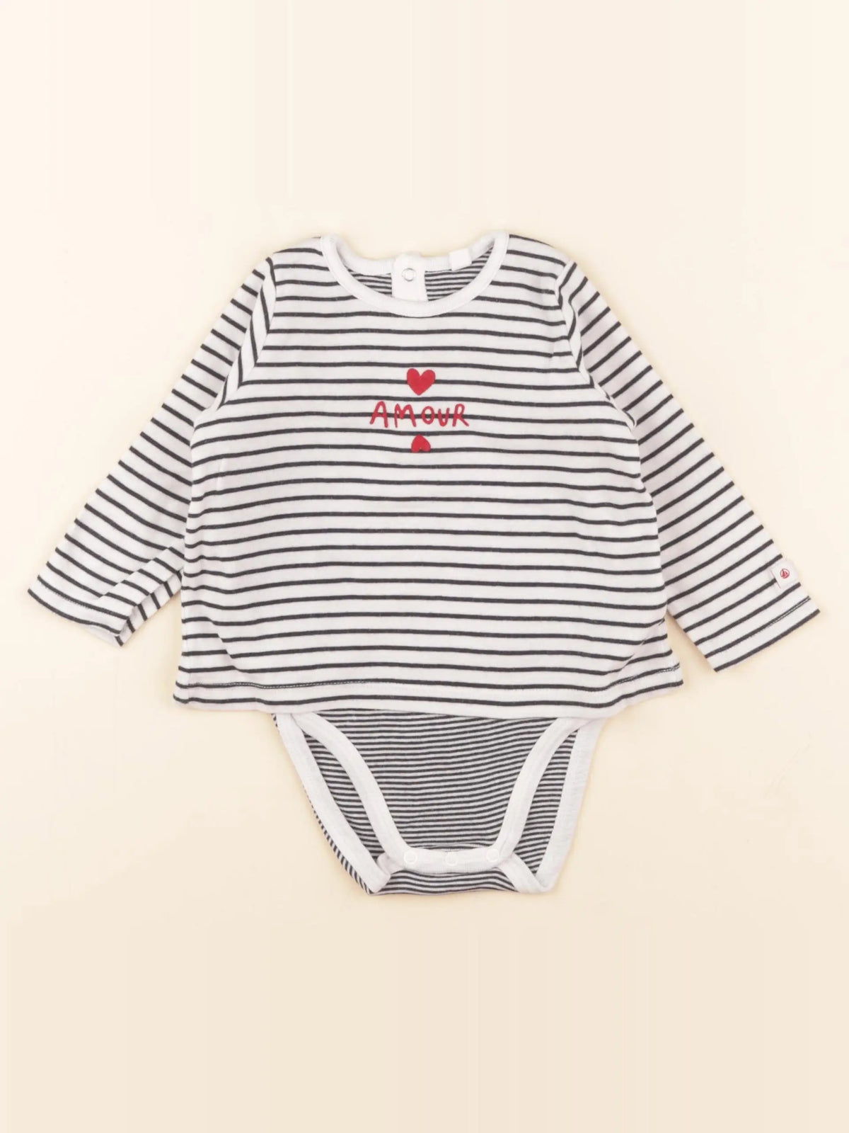 Petit Bateau - body tee-shirt bleu - 12 mois