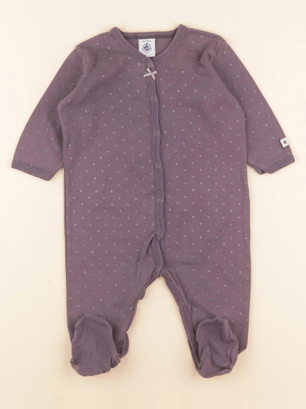 Petit Bateau - pyjama coton gris - 6 mois