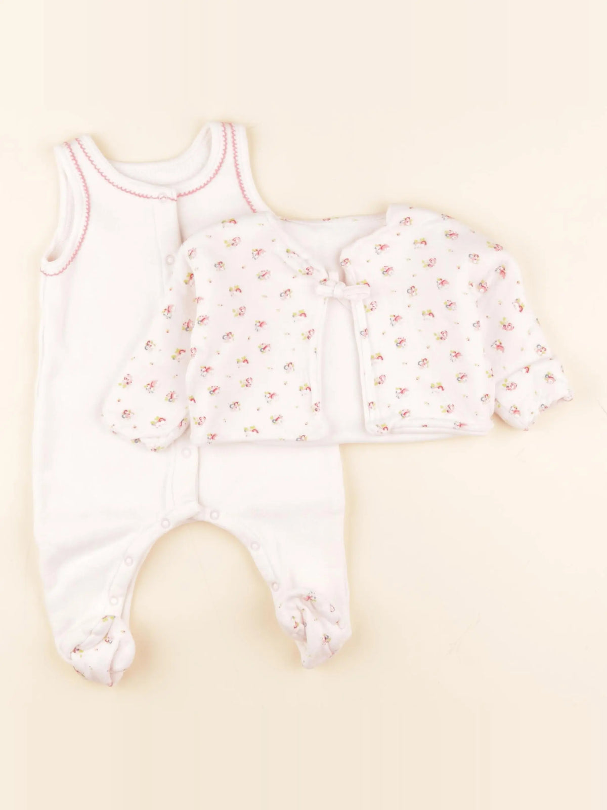 Petit Bateau - ensemble rose - 3 mois