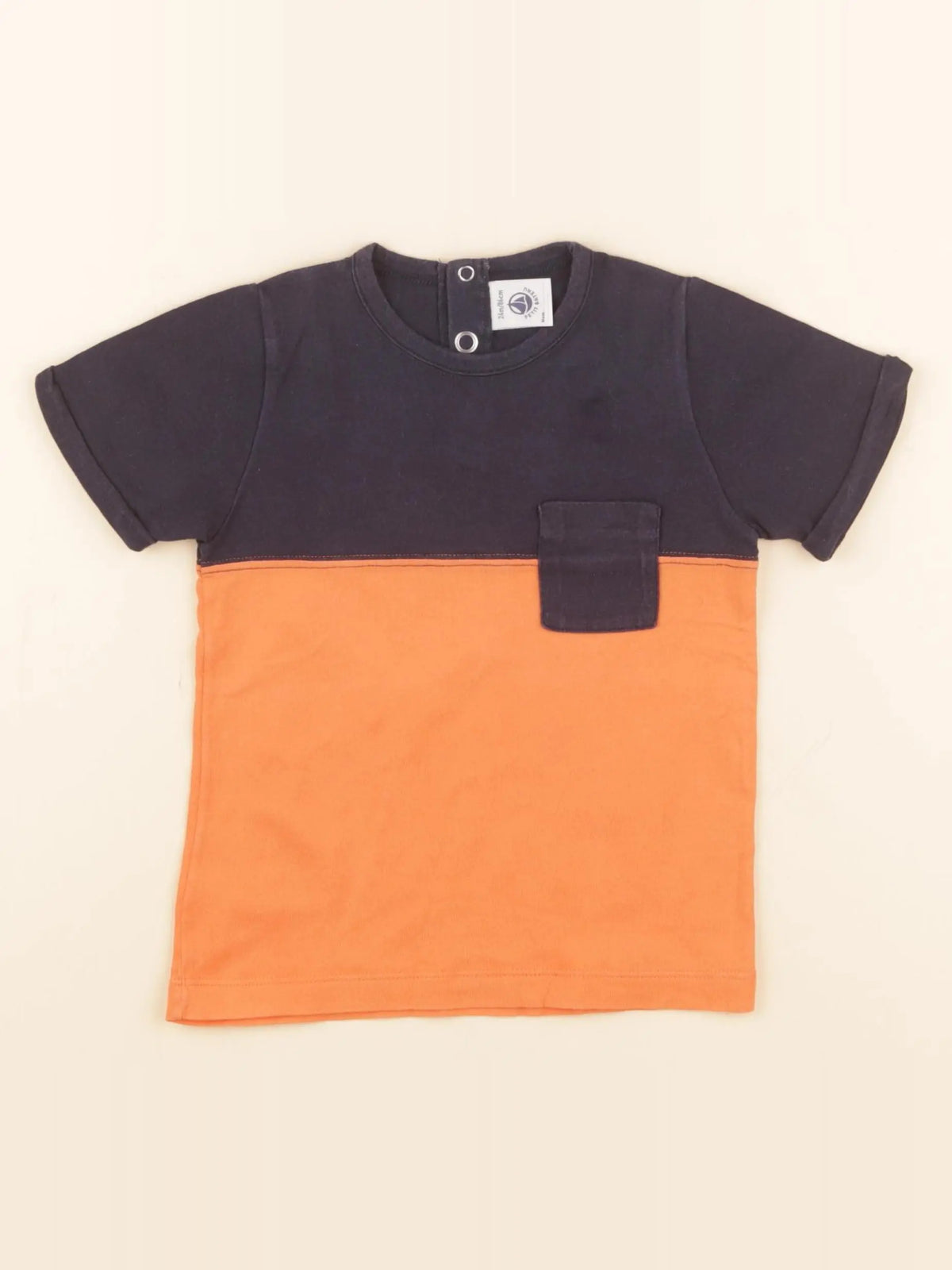Petit Bateau - tee-shirt bleu, orange - 24 mois
