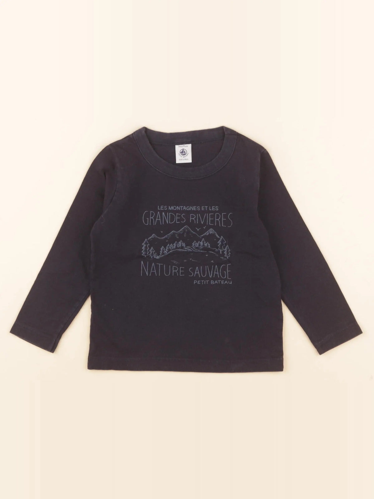 Petit Bateau - tee-shirt bleu - 3 ans