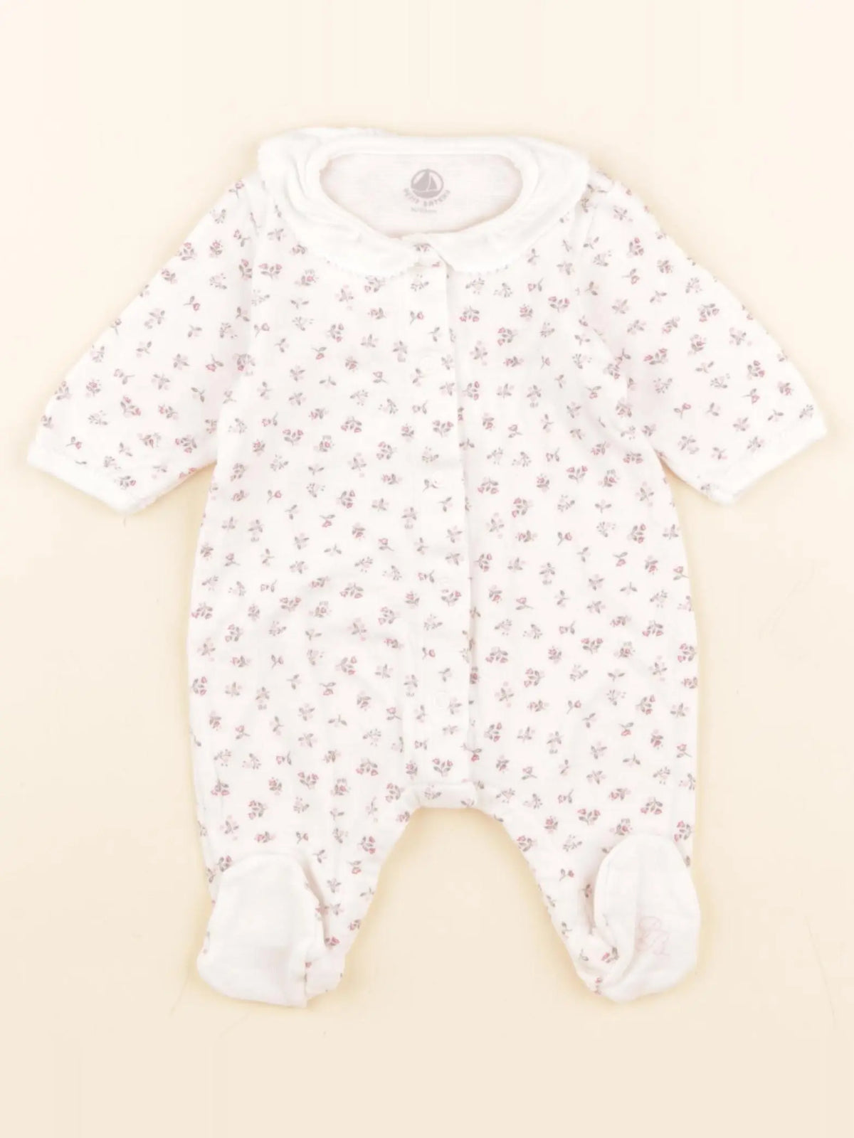 Petit Bateau - pyjama coton rose - 0 mois