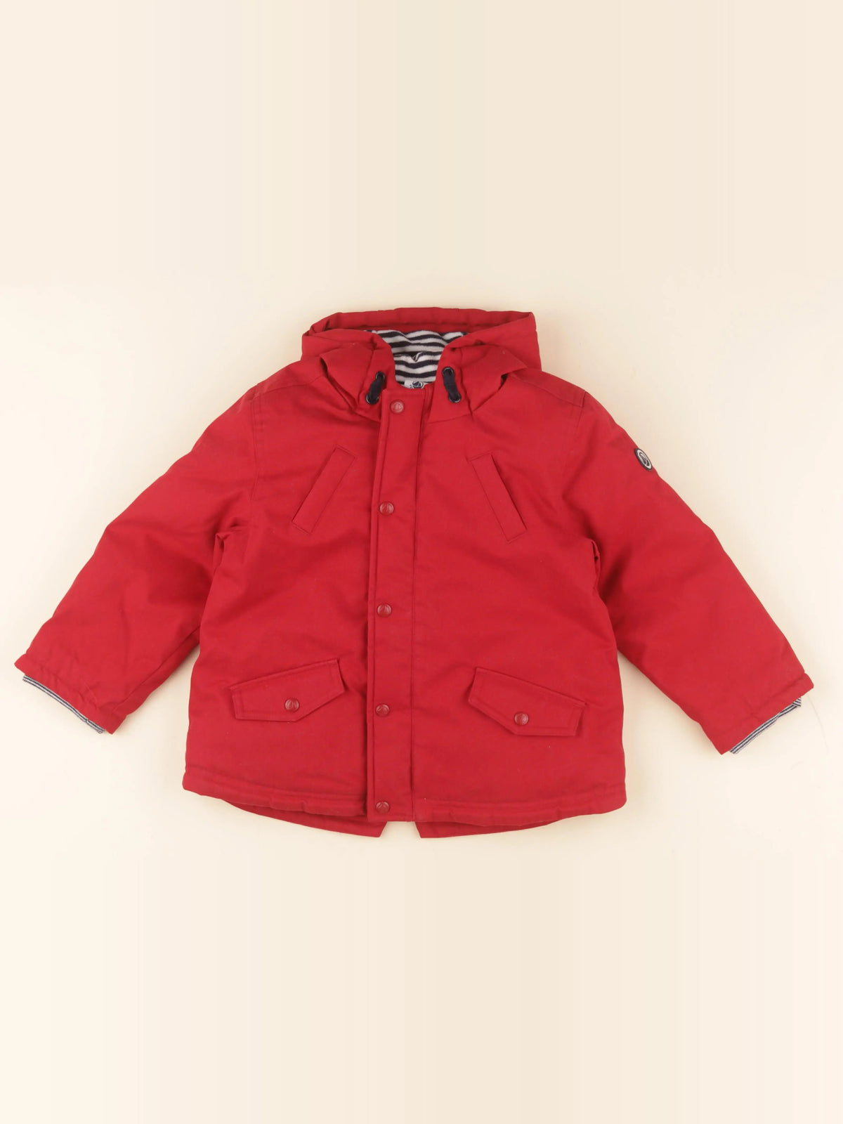 Petit Bateau - parka rouge - 36 mois