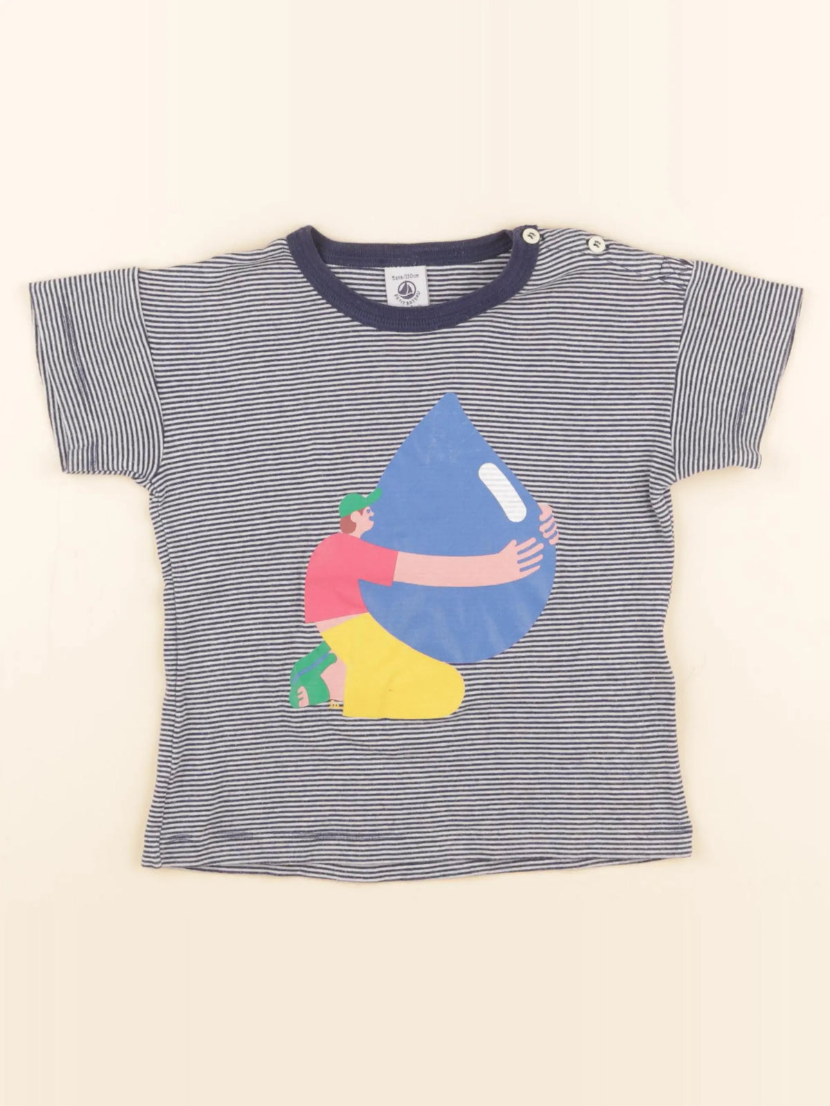 Petit Bateau - tee-shirt bleu - 5 ans