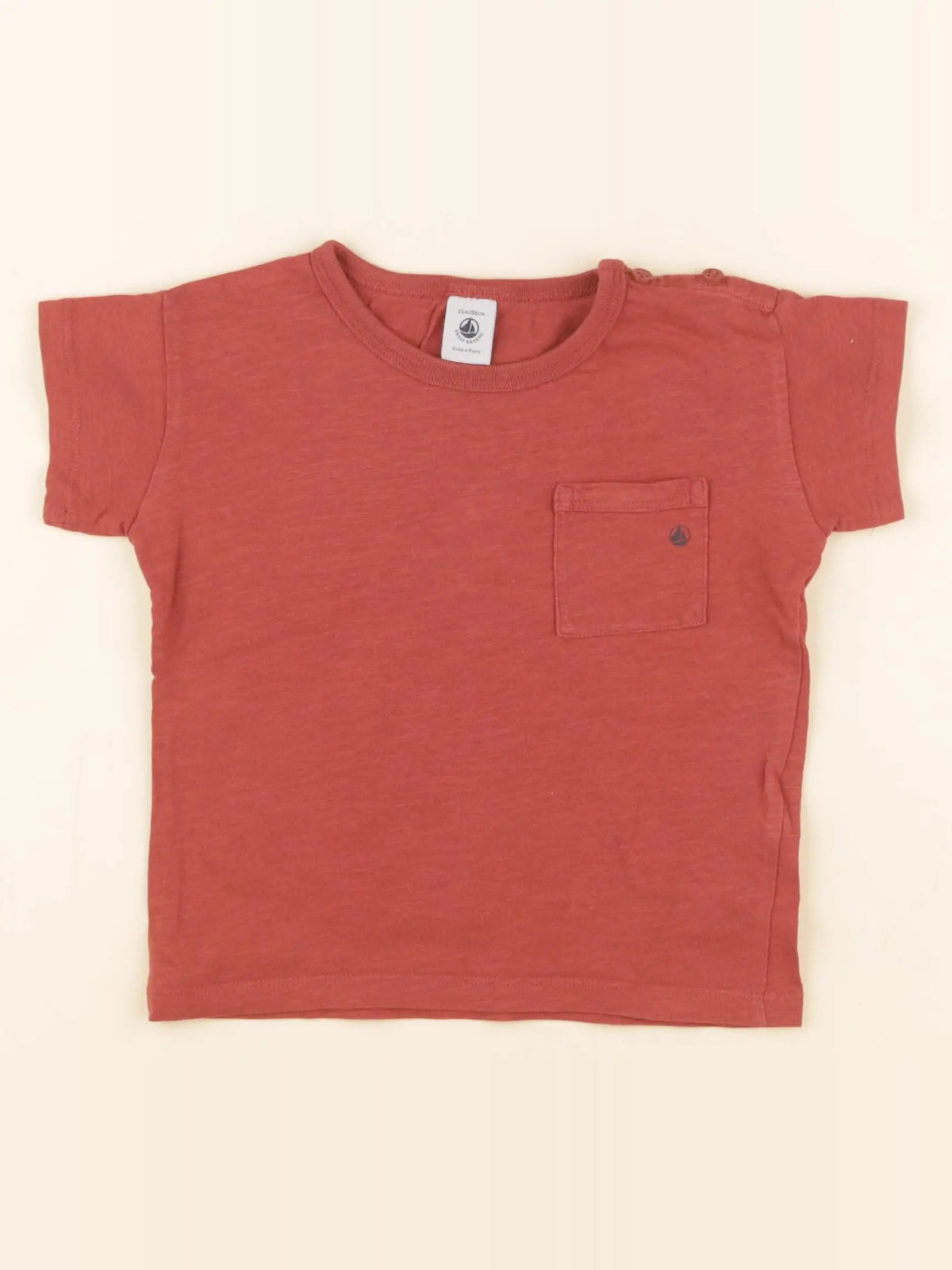 Petit Bateau - tee-shirt rouge - 24 mois