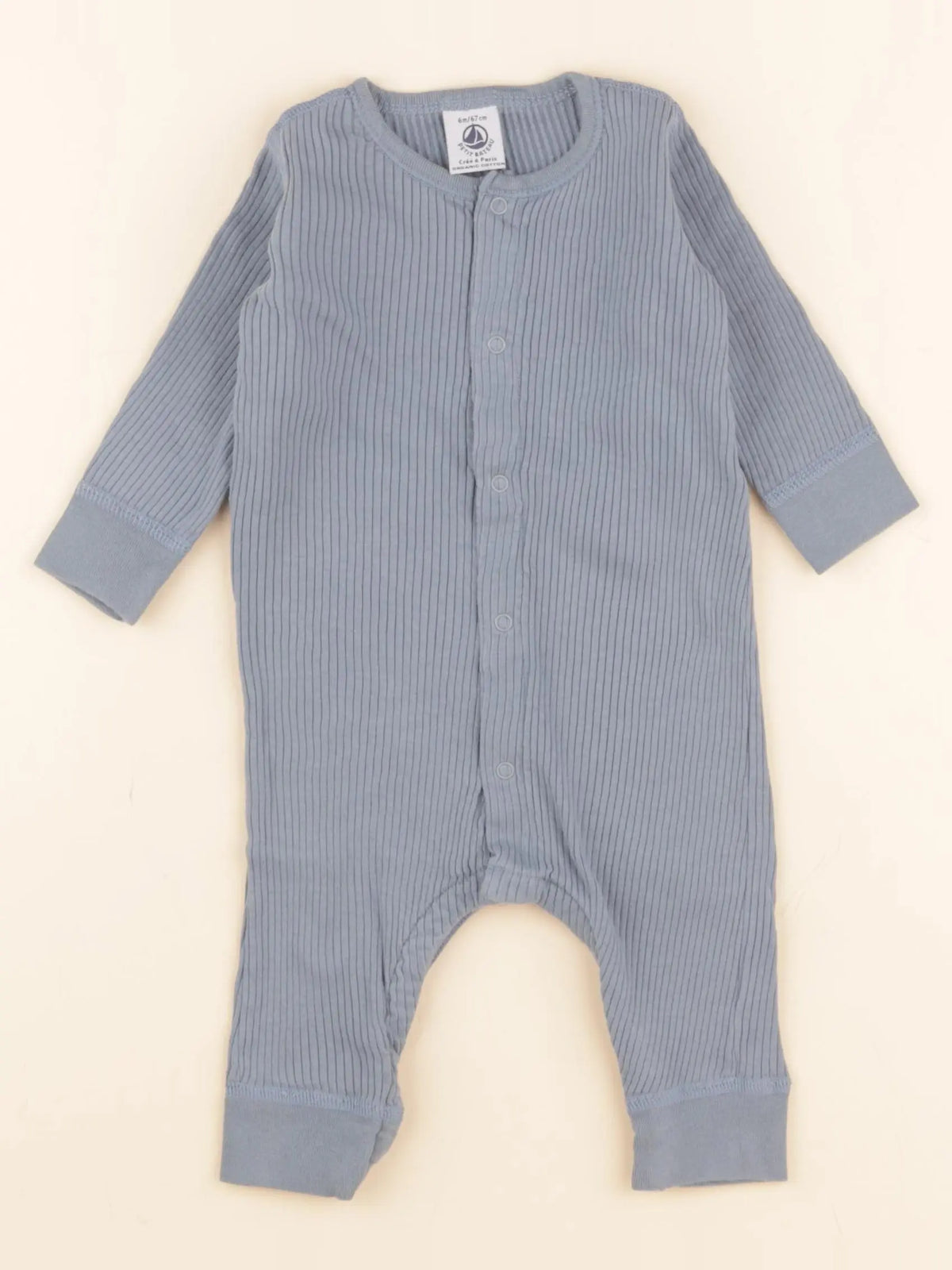 Petit Bateau - pyjama bleu - 6 mois