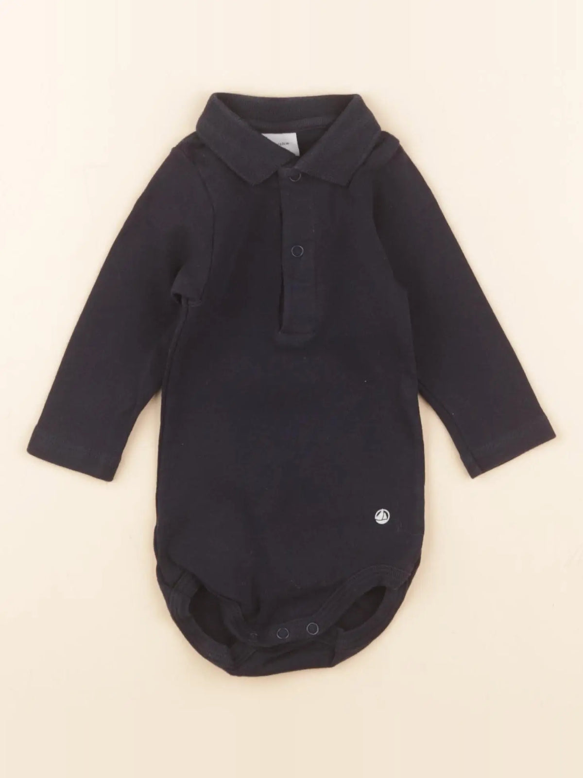 Petit Bateau - body à col bleu - 3 mois