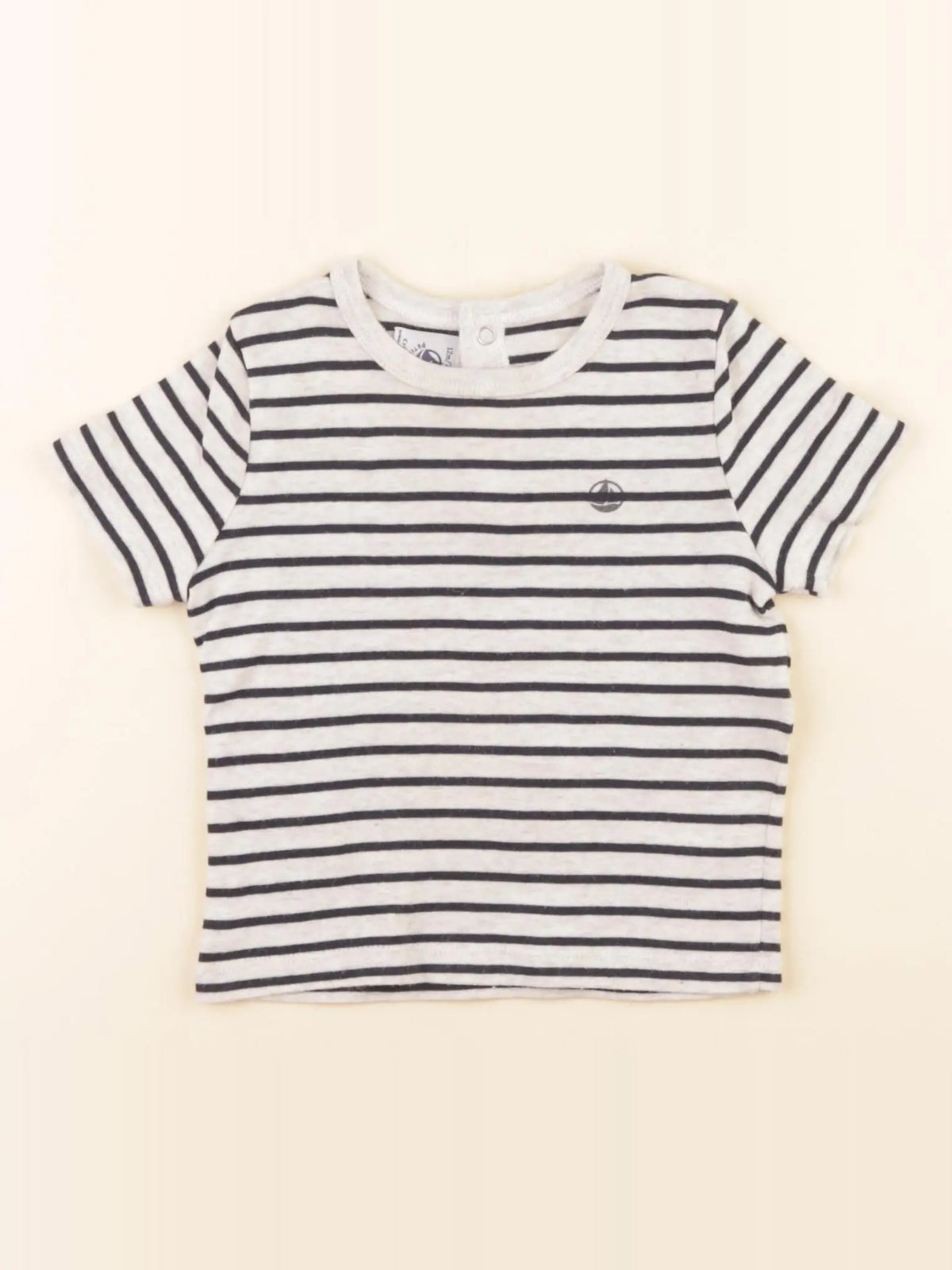 Petit Bateau - tee-shirt beige, bleu - 12 mois