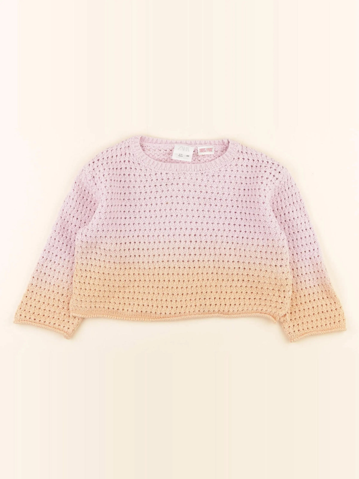 Zara - pull jaune, rose - 18 mois