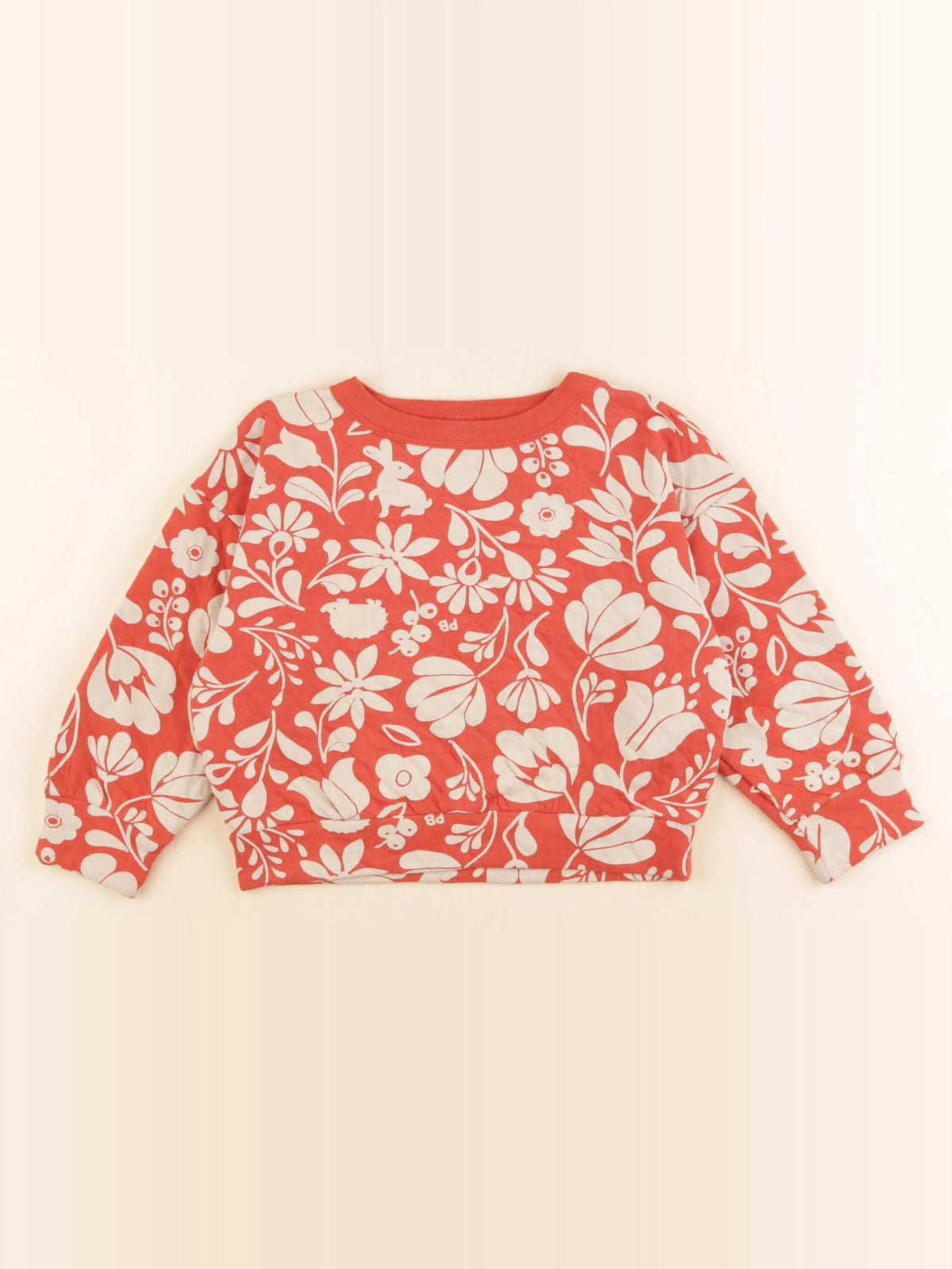Petit Bateau - sweat orange - 4 ans