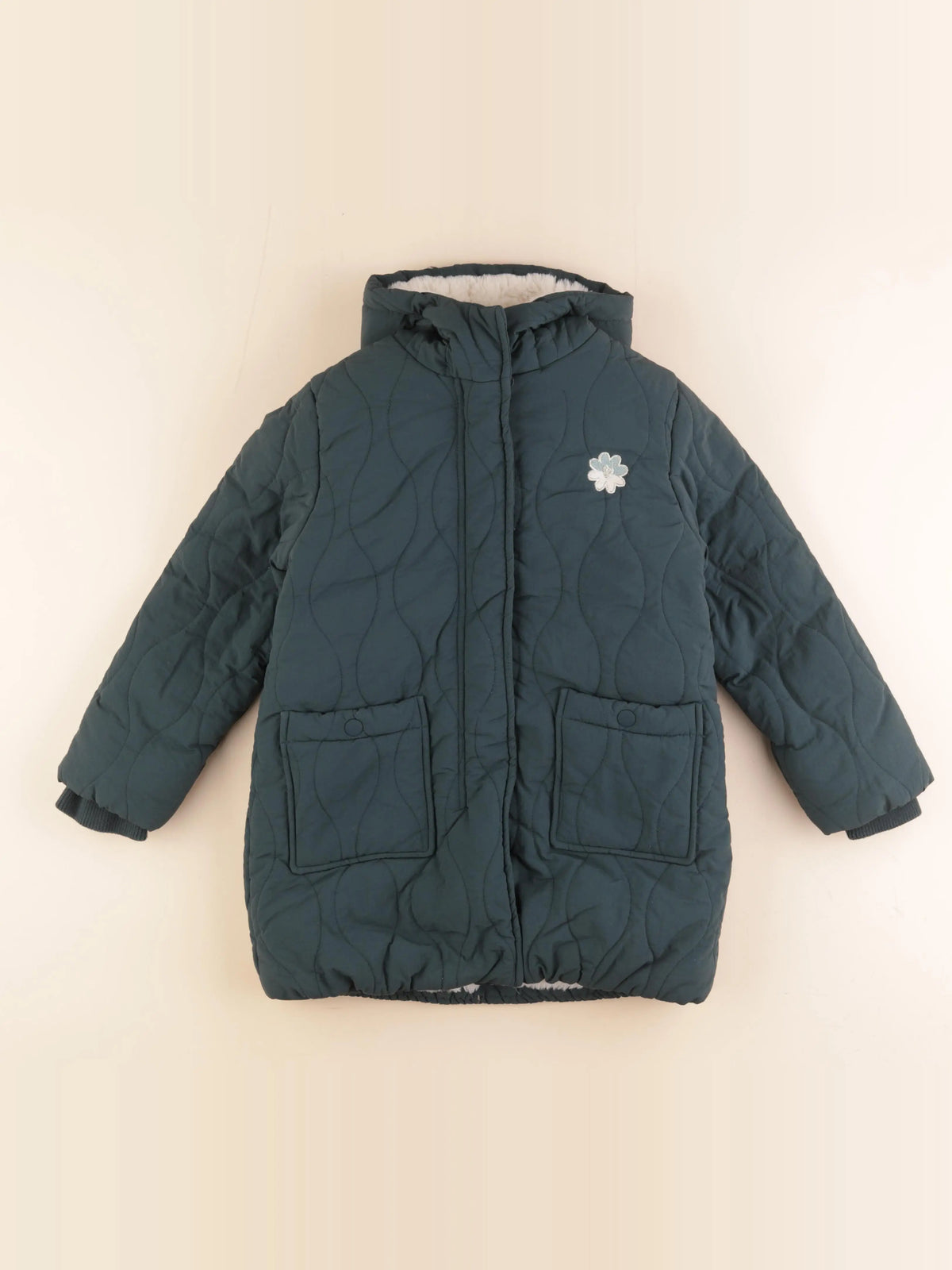 Vertbaudet - parka vert - 7 ans