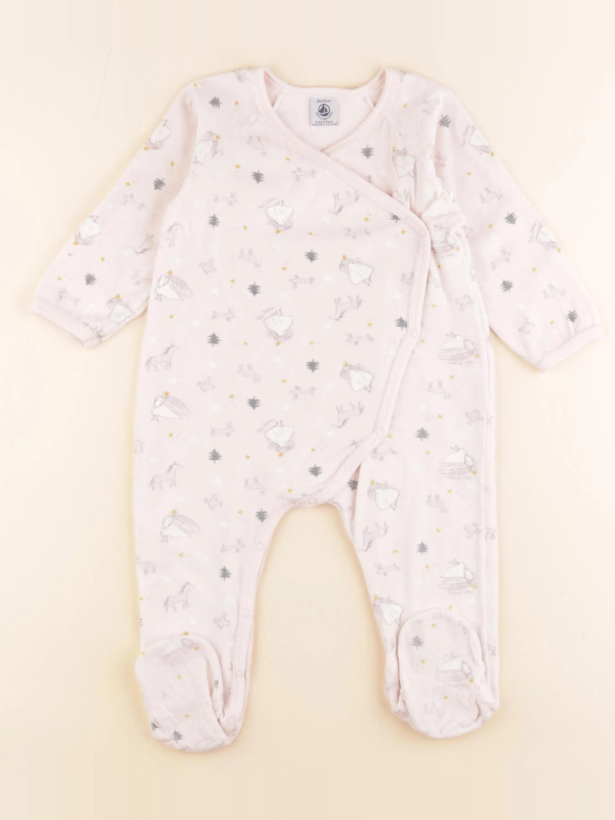Petit Bateau - pyjama velours rose - 18 mois