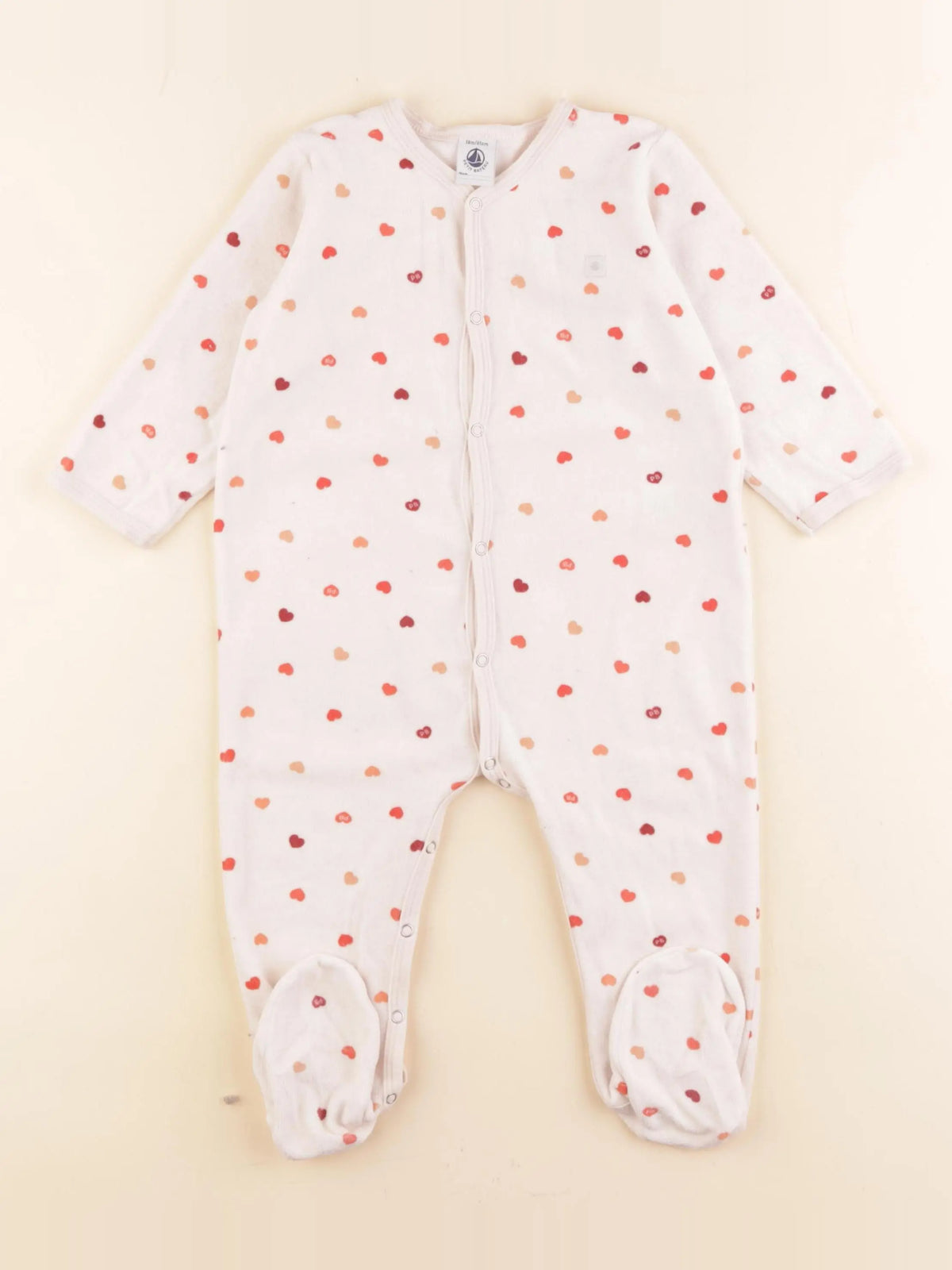 Petit Bateau - pyjama velours beige - 18 mois