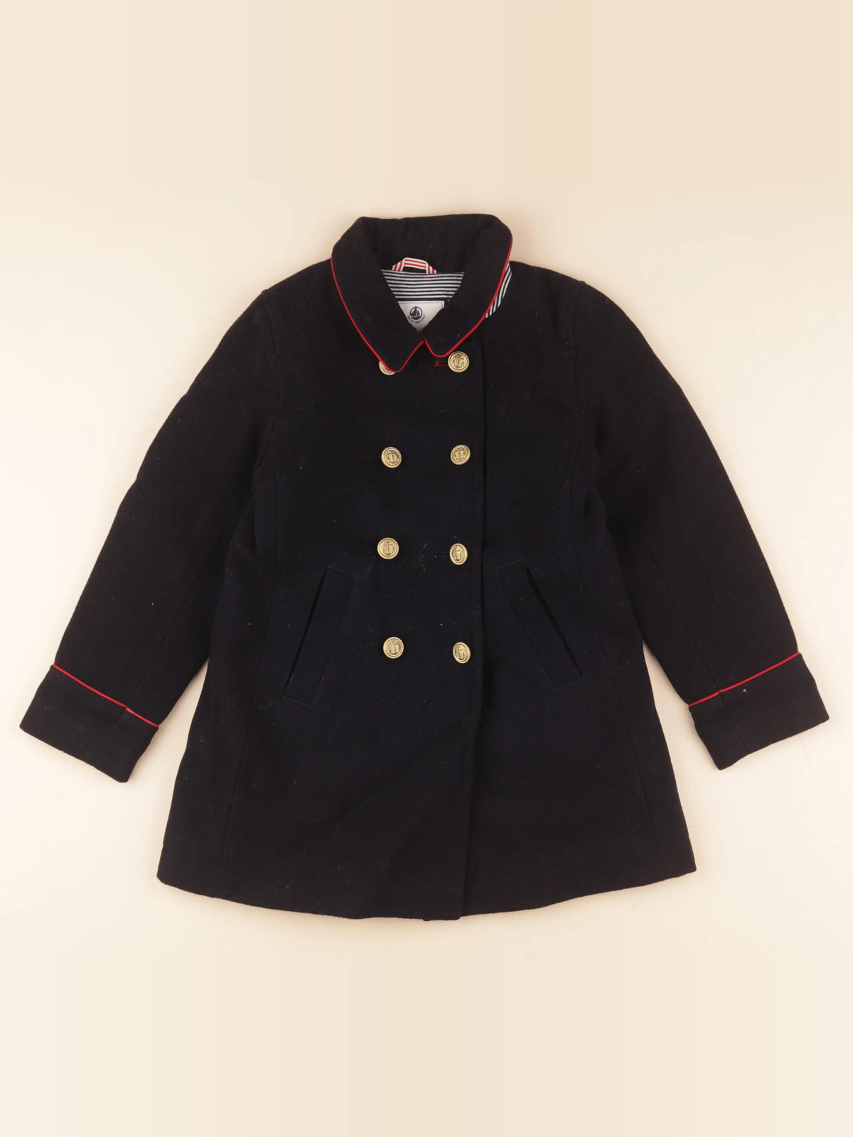 Petit Bateau - manteau bleu - 8 ans