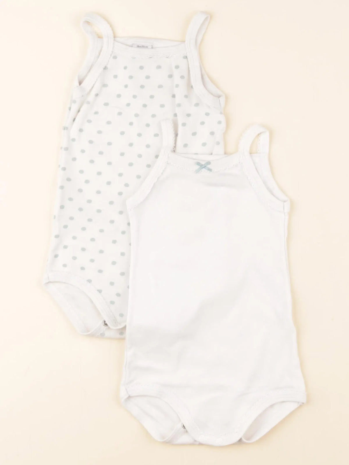 Petit Bateau - lot de 2 bodies en coton blanc - 18 mois