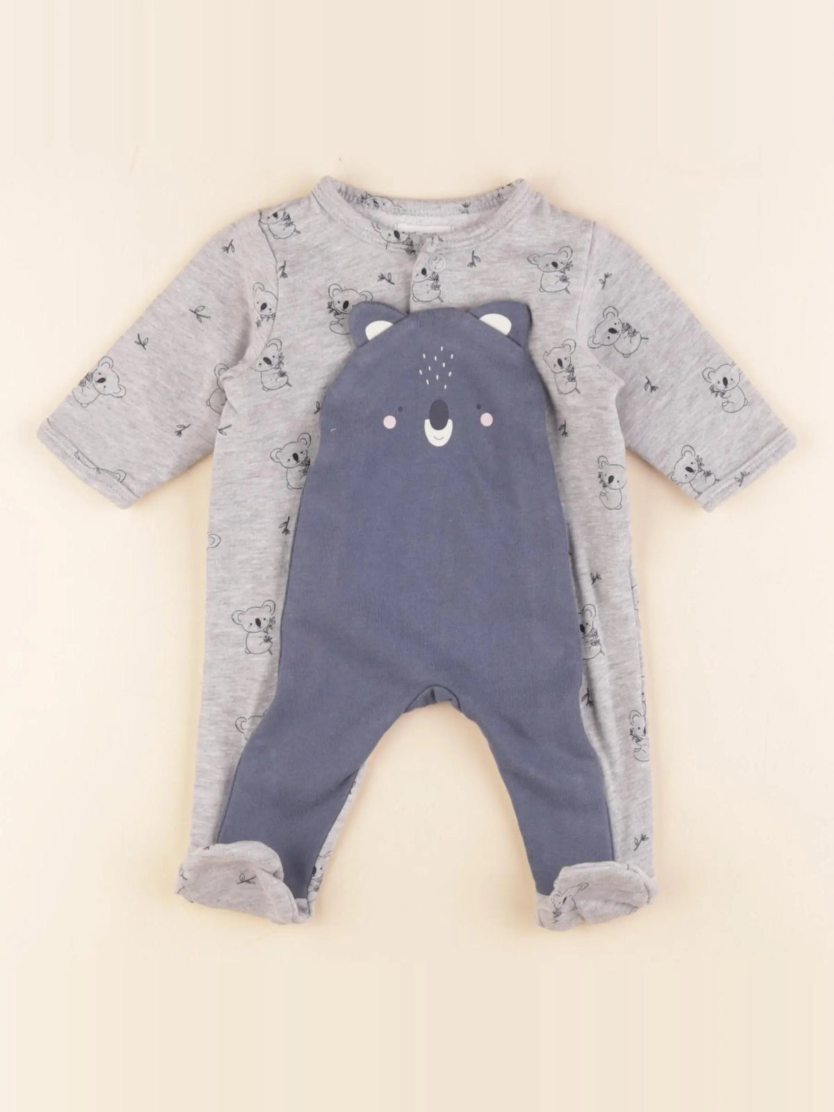 Vertbaudet - pyjama coton gris - 1 mois