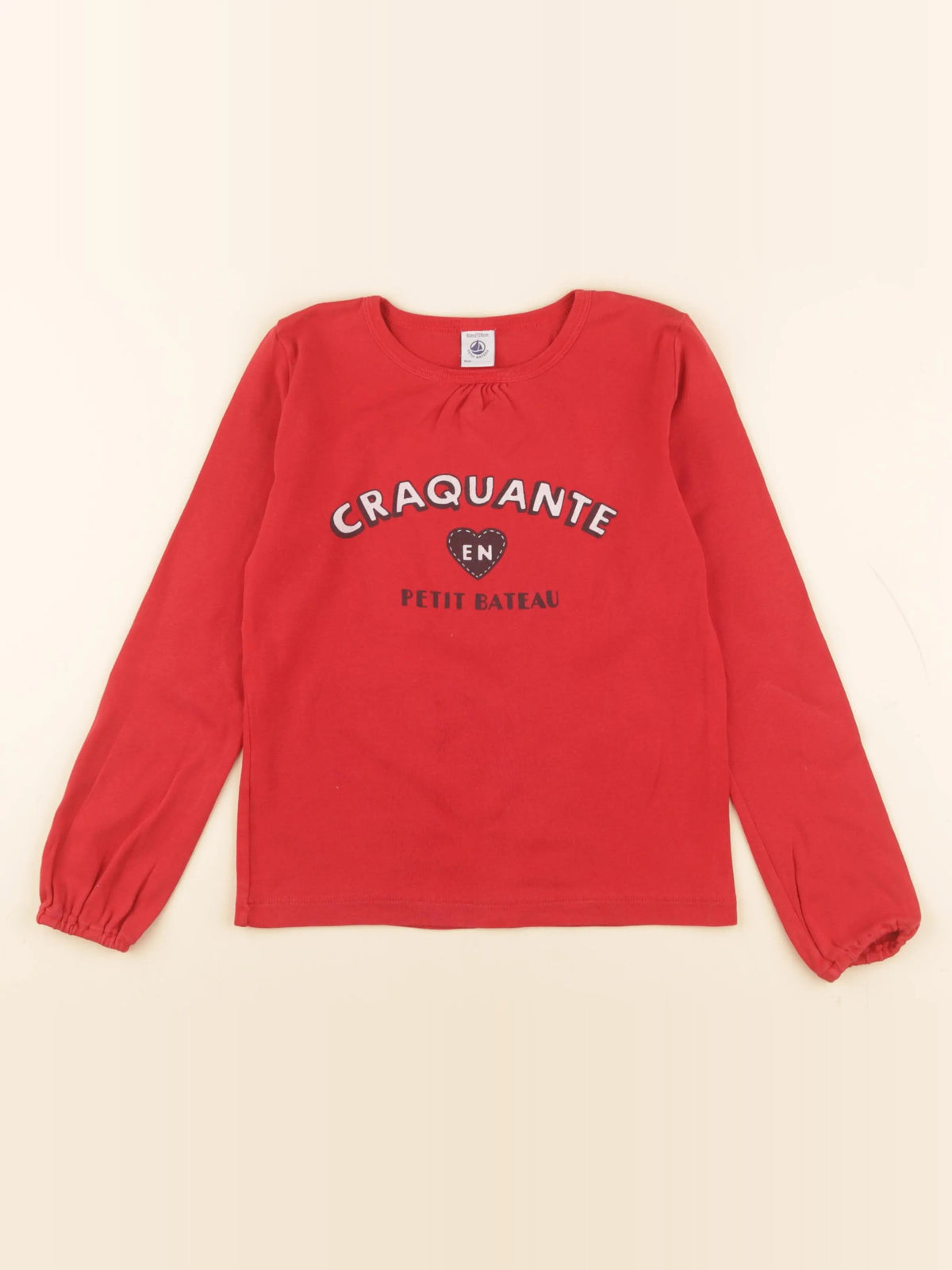 Petit Bateau - tee-shirt rouge - 8 ans