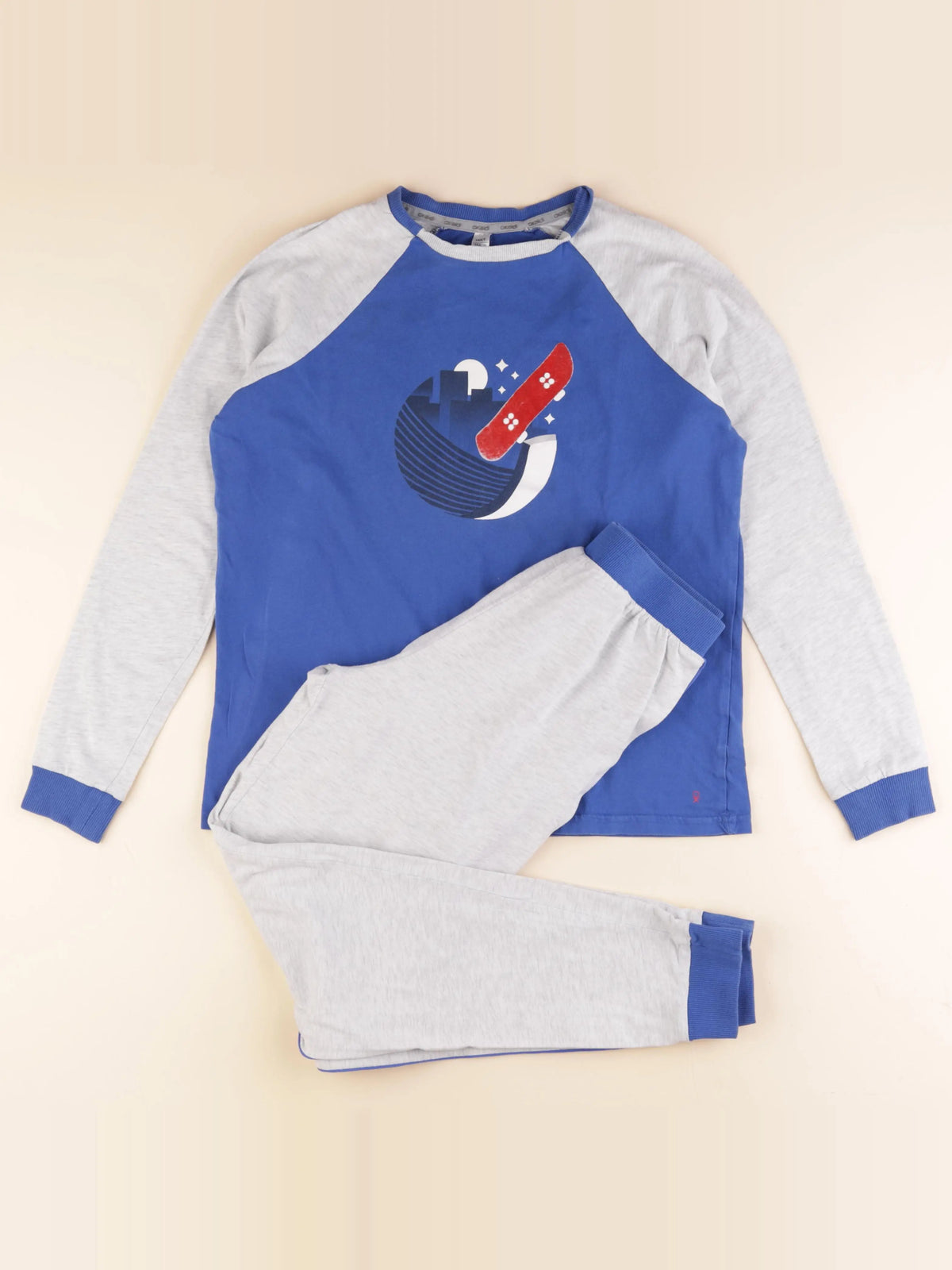 Okaidi - pyjama coton gris - 14 ans