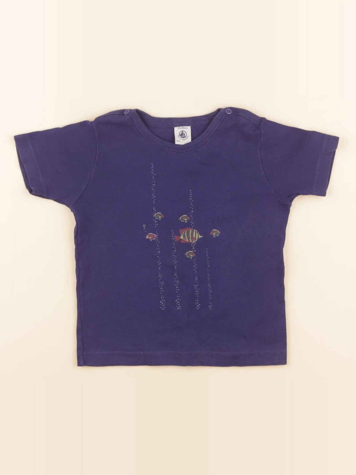 Petit Bateau - tee-shirt bleu - 2 ans
