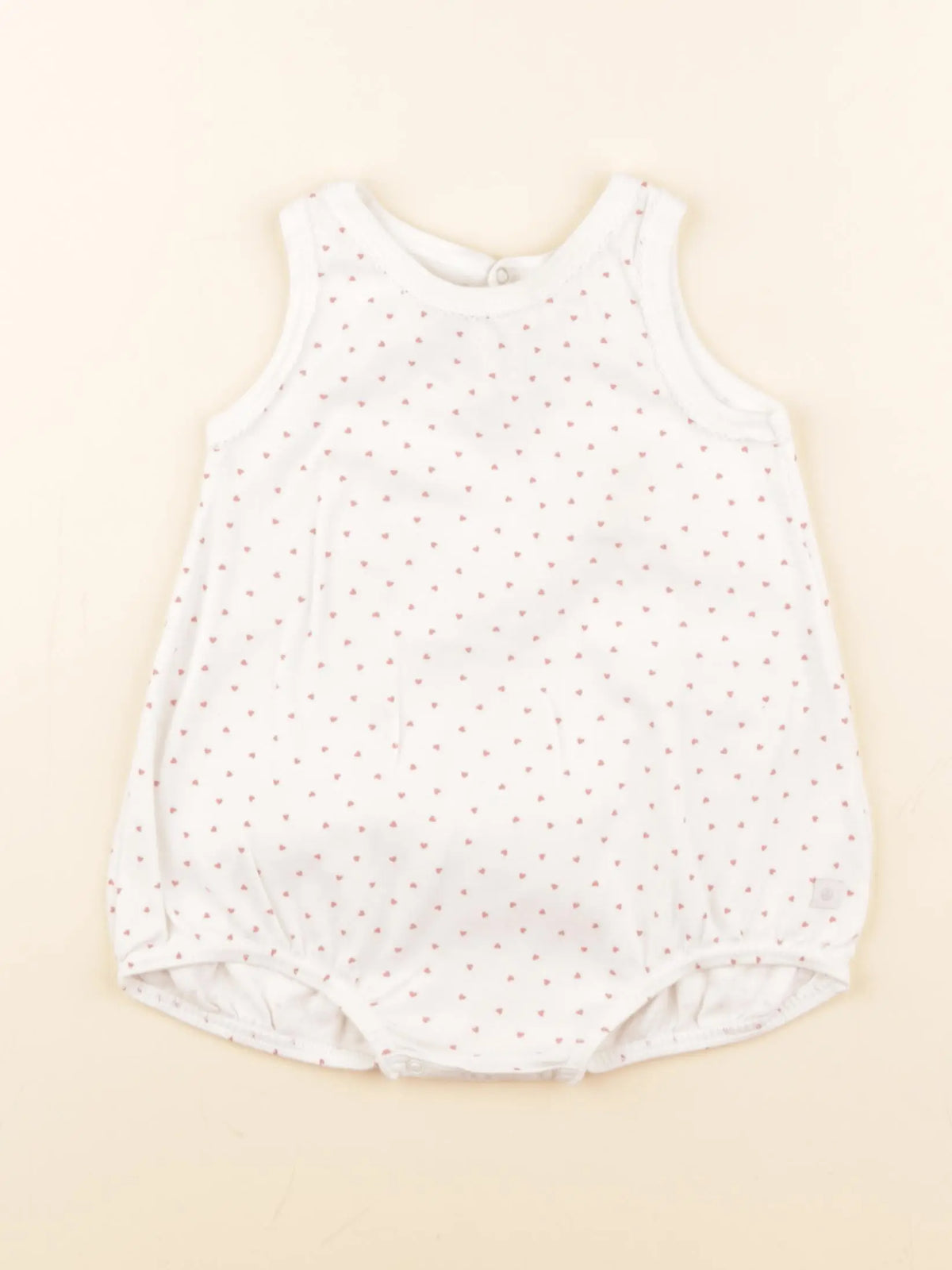 Petit Bateau - pyjama coton blanc, rose - 12 mois