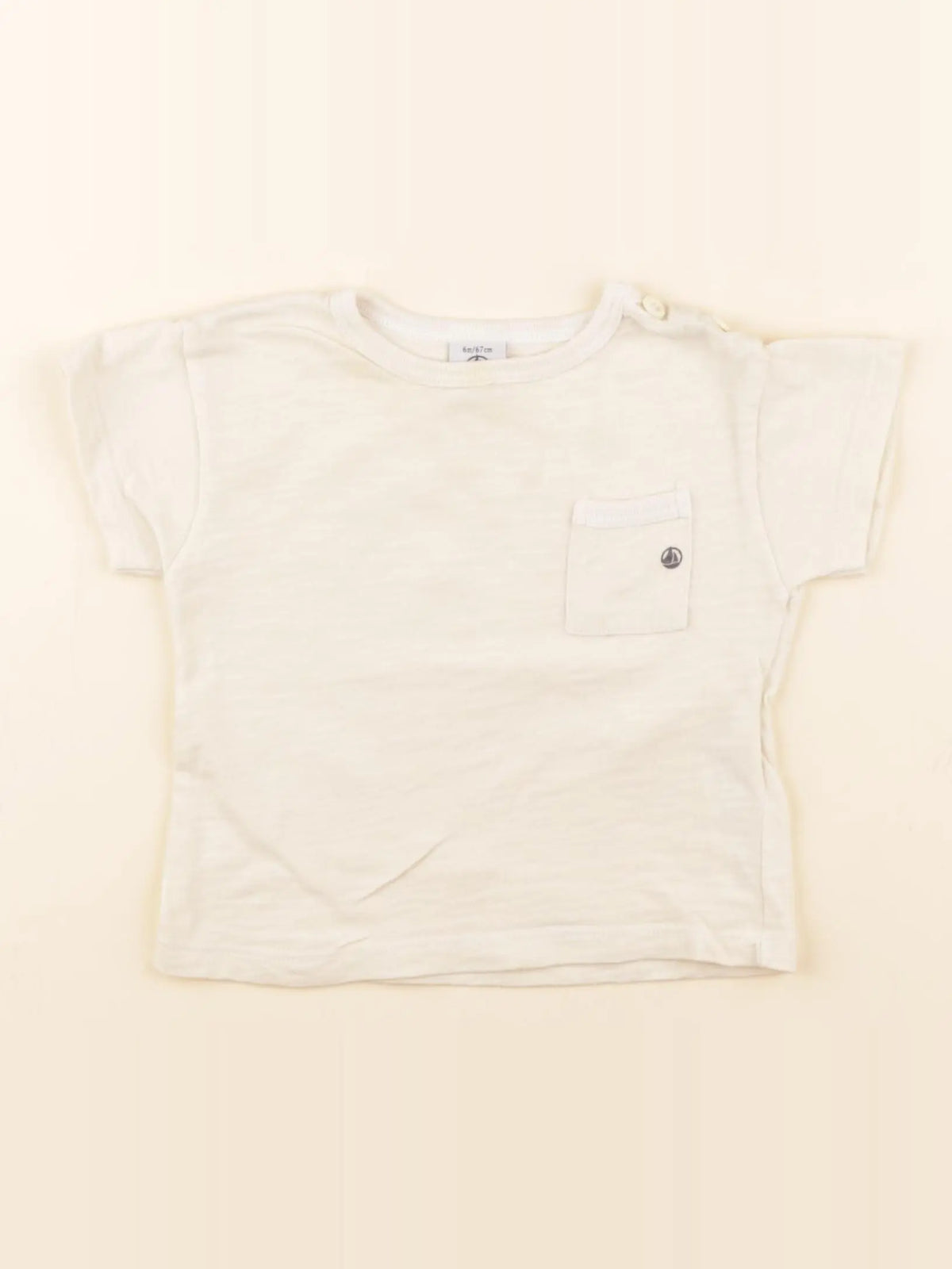 Petit Bateau - tee-shirt beige - 6 mois