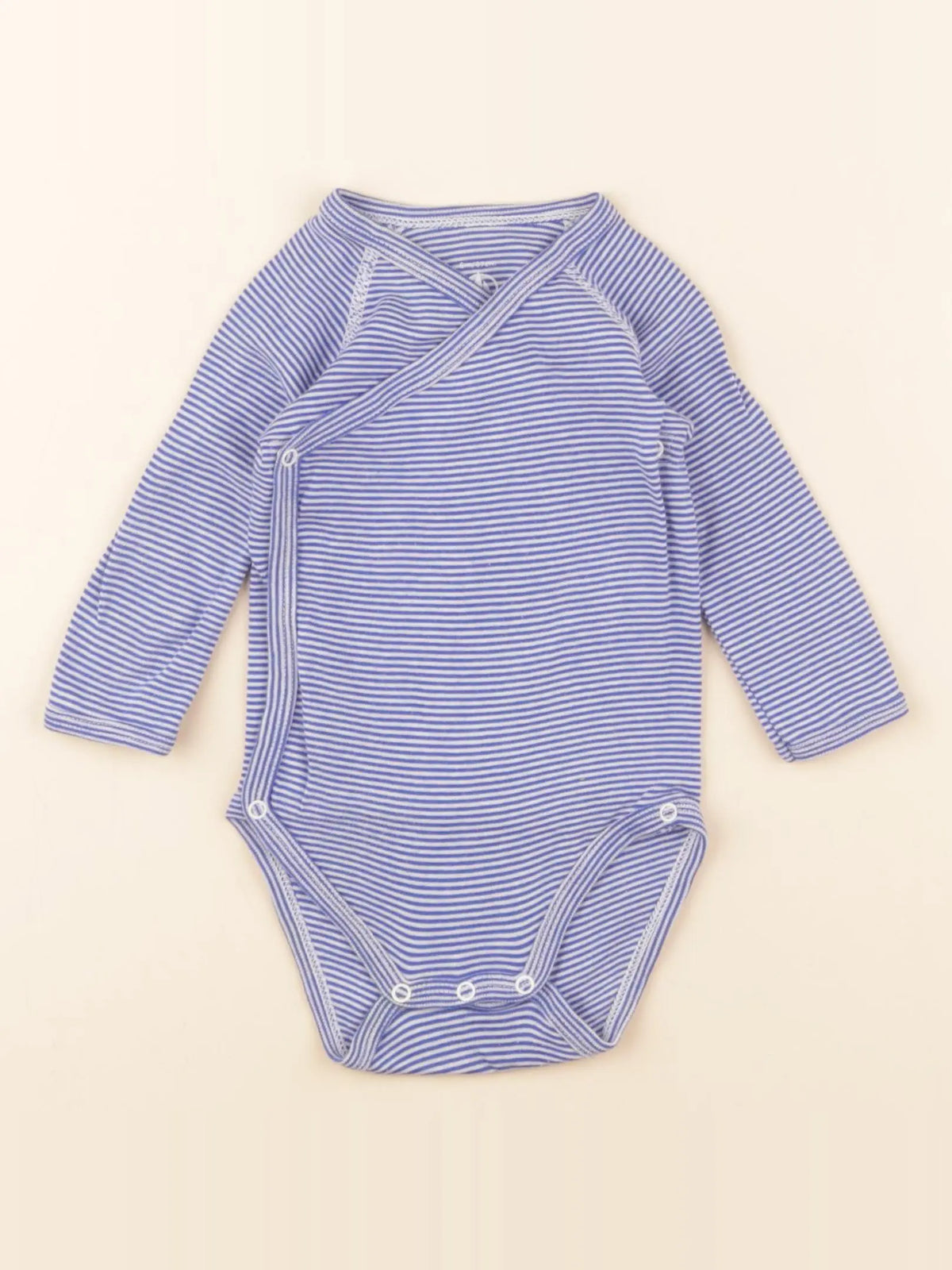 Petit Bateau - body bleu, blanc - 6 mois
