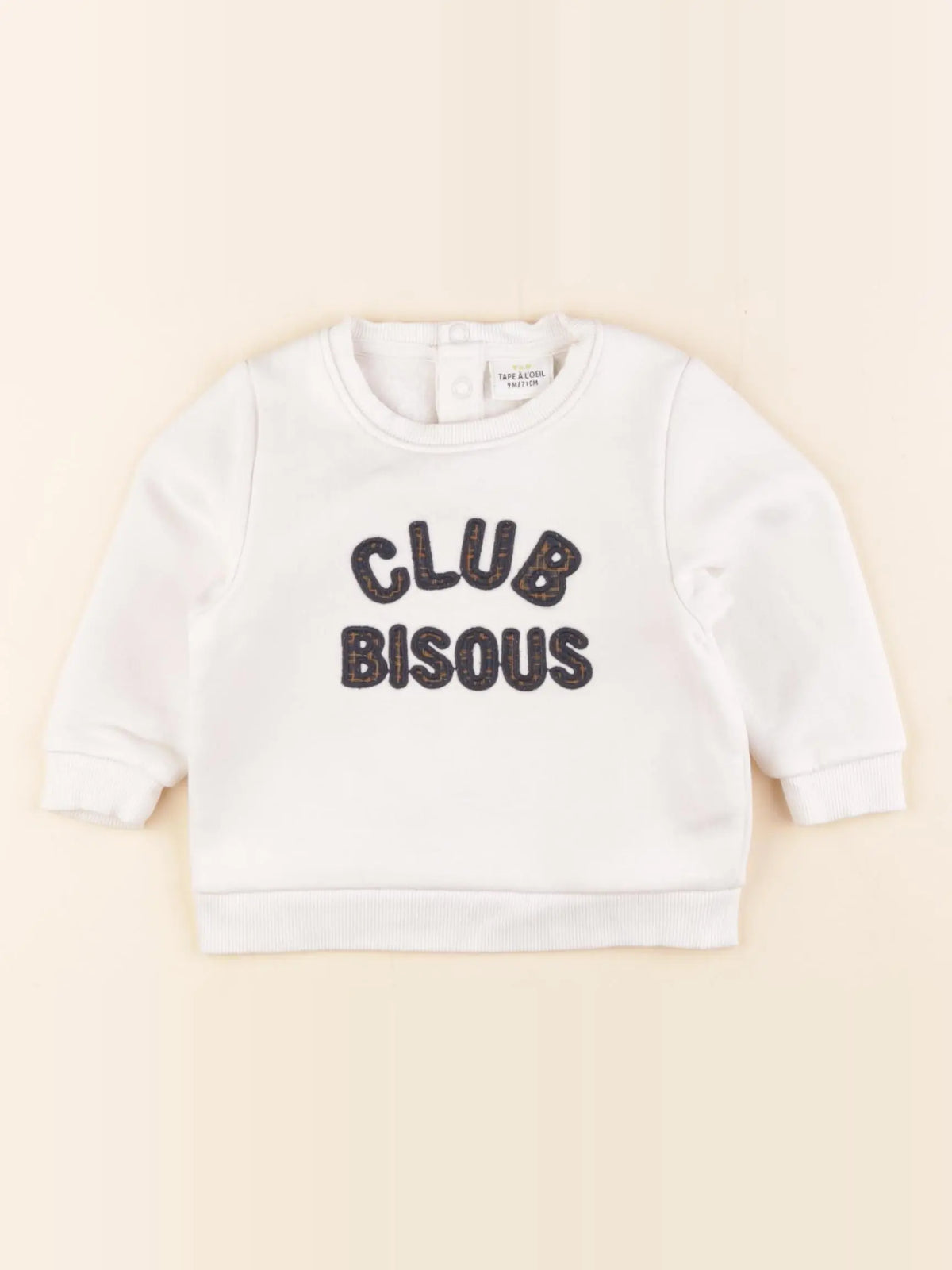 Tape à l'oeil - sweat blanc - 9 mois
