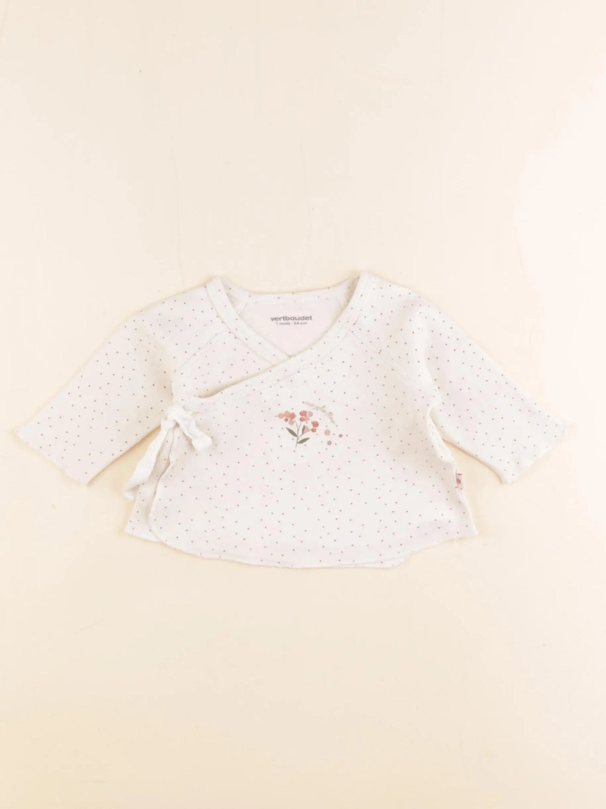 Vertbaudet - tee-shirt beige - 1 mois