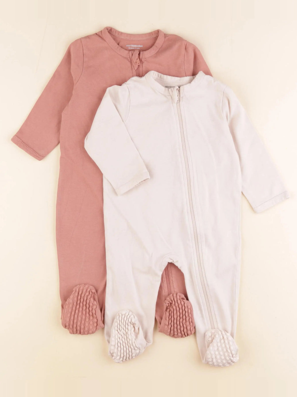 Vertbaudet - lot de 2 pyjamas coton rose - 9 mois