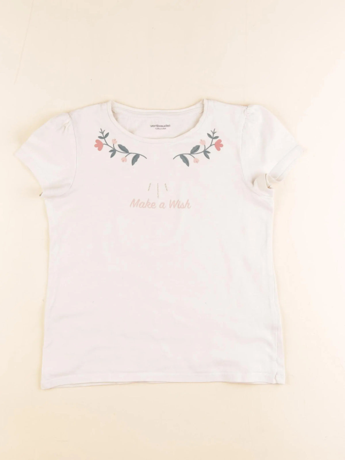 Vertbaudet - tee-shirt blanc - 8 ans