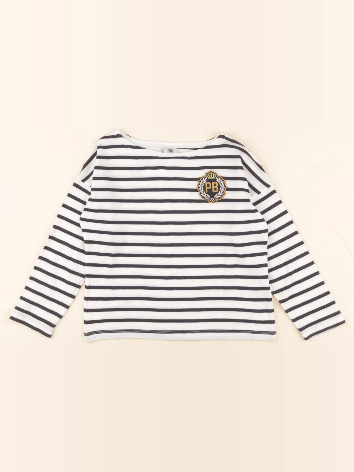 Petit Bateau - tee-shirt blanc, bleu - 6 ans