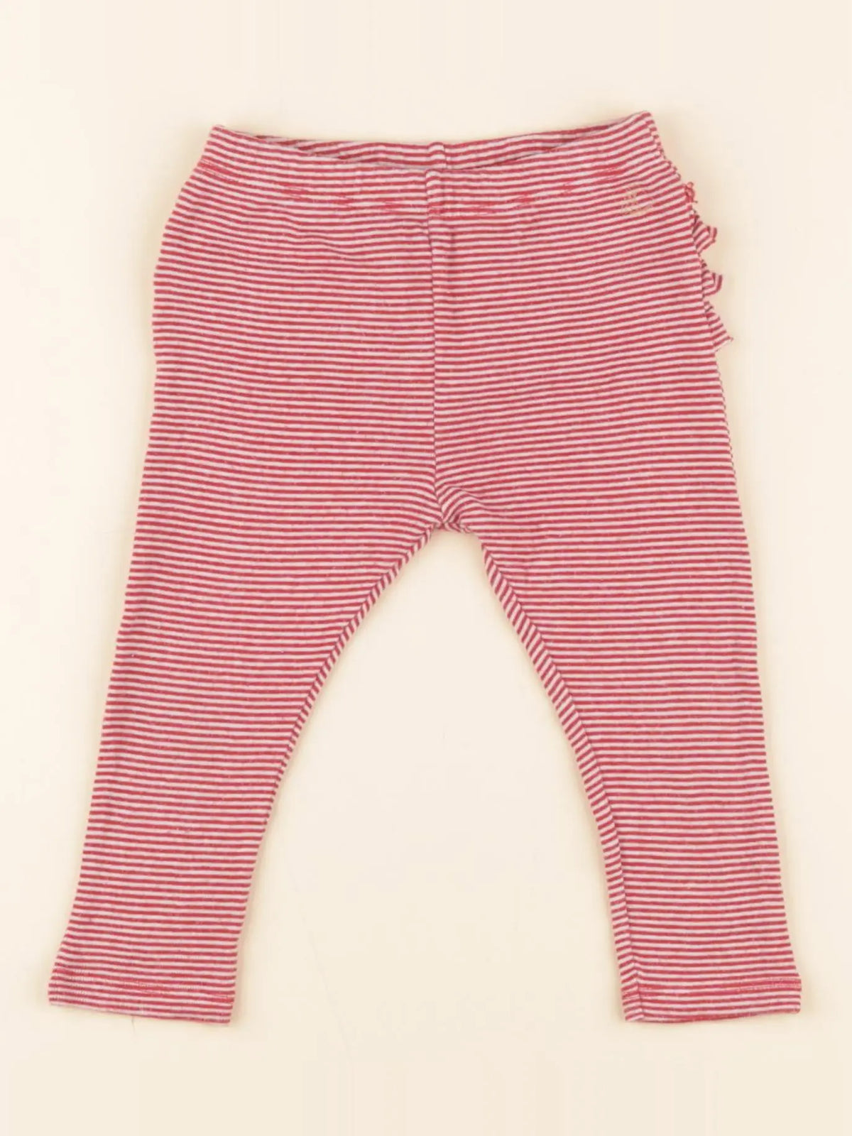 Petit Bateau - legging volants au dos rouge - 12 mois