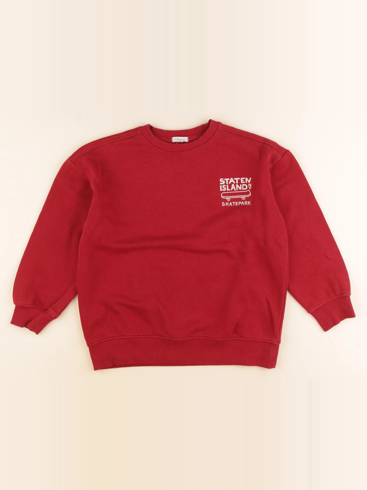 Vertbaudet - sweat rouge - 10 ans