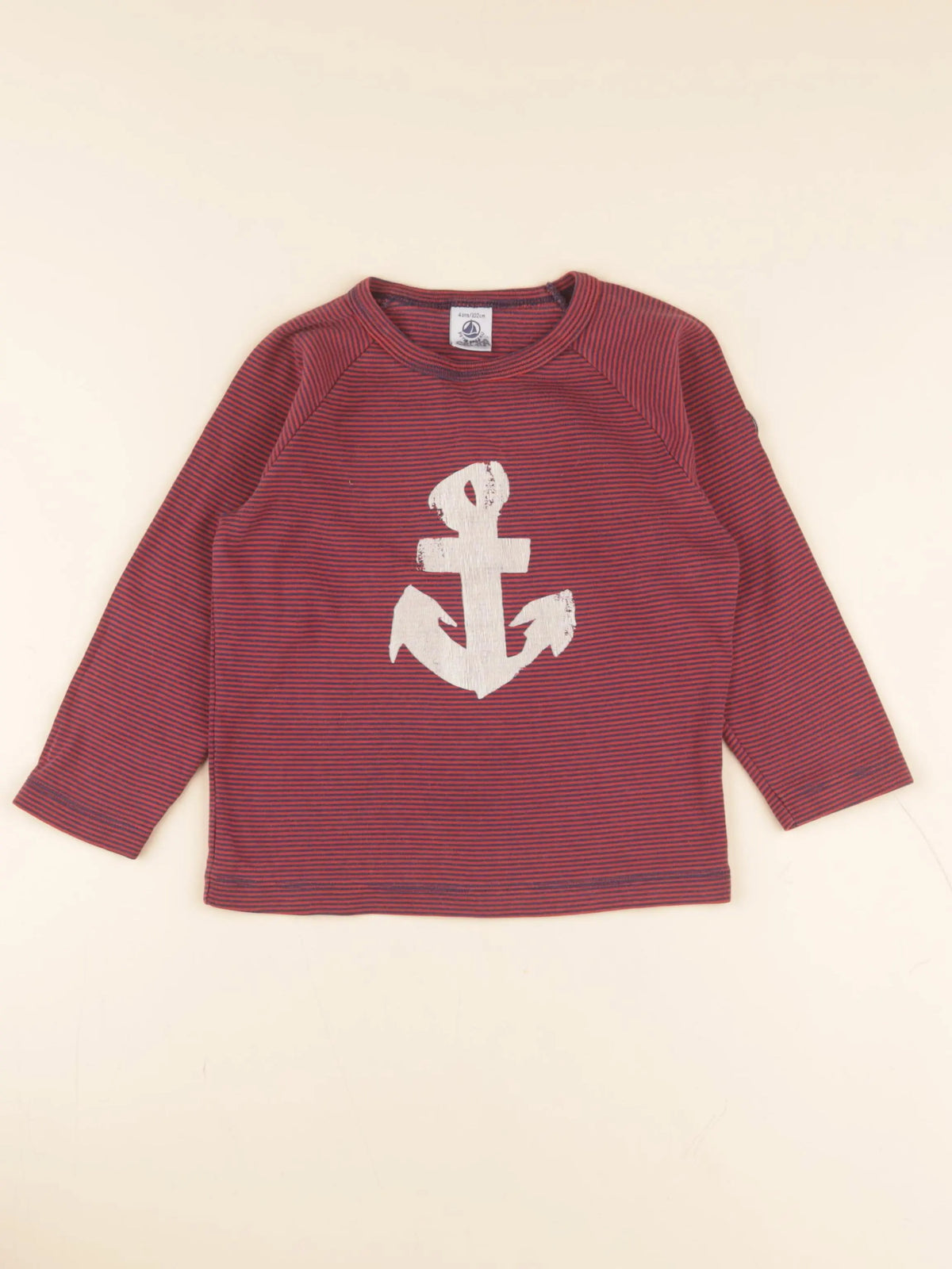 Petit Bateau - tee-shirt rouge - 4 ans