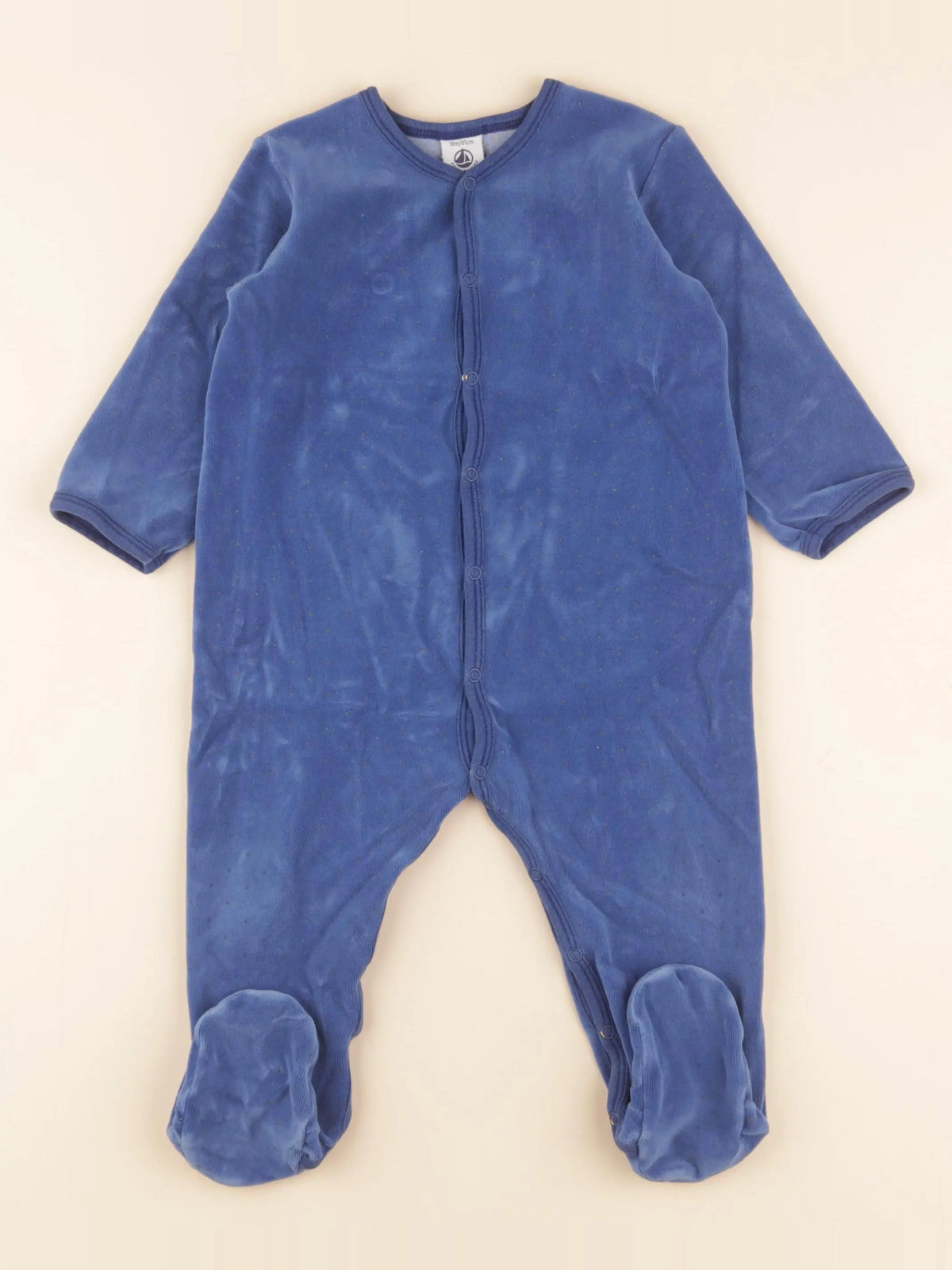 Petit Bateau - pyjama velours bleu - 18 mois