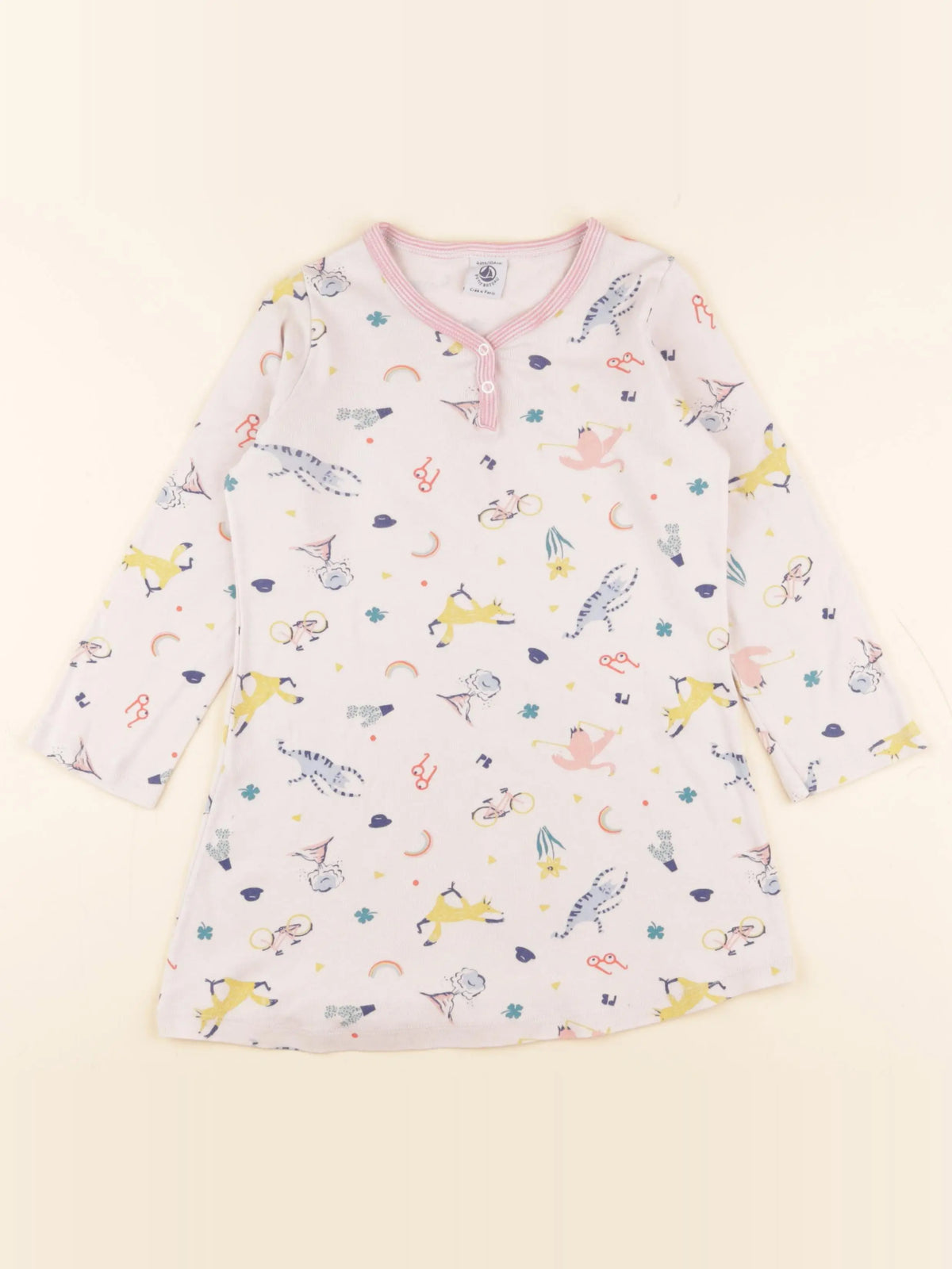 Petit Bateau - chemise de nuit coton rose - 4 ans