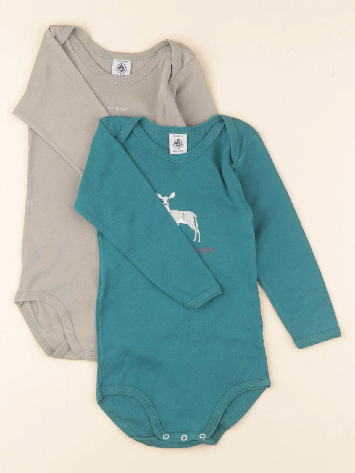 Petit Bateau - body vert - 24 mois