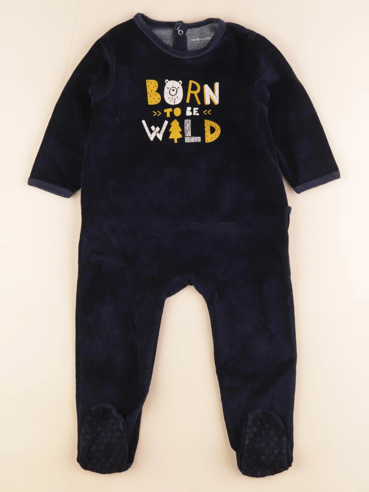 Vertbaudet - pyjama velours bleu - 2 ans
