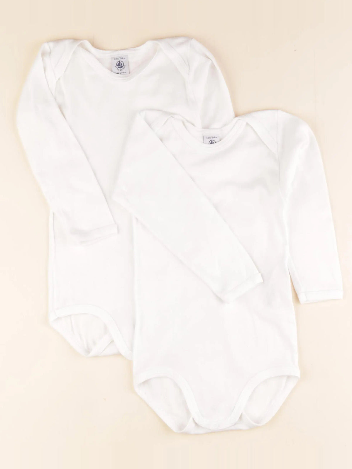 Petit Bateau - lot de 2 bodies en coton blanc - 4 ans