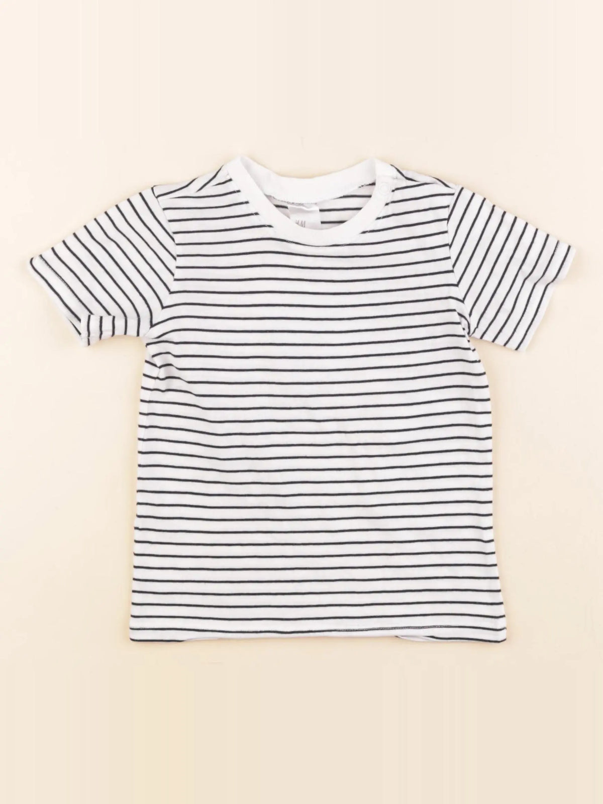 H&M - tee-shirt blanc, bleu - 9/12 mois