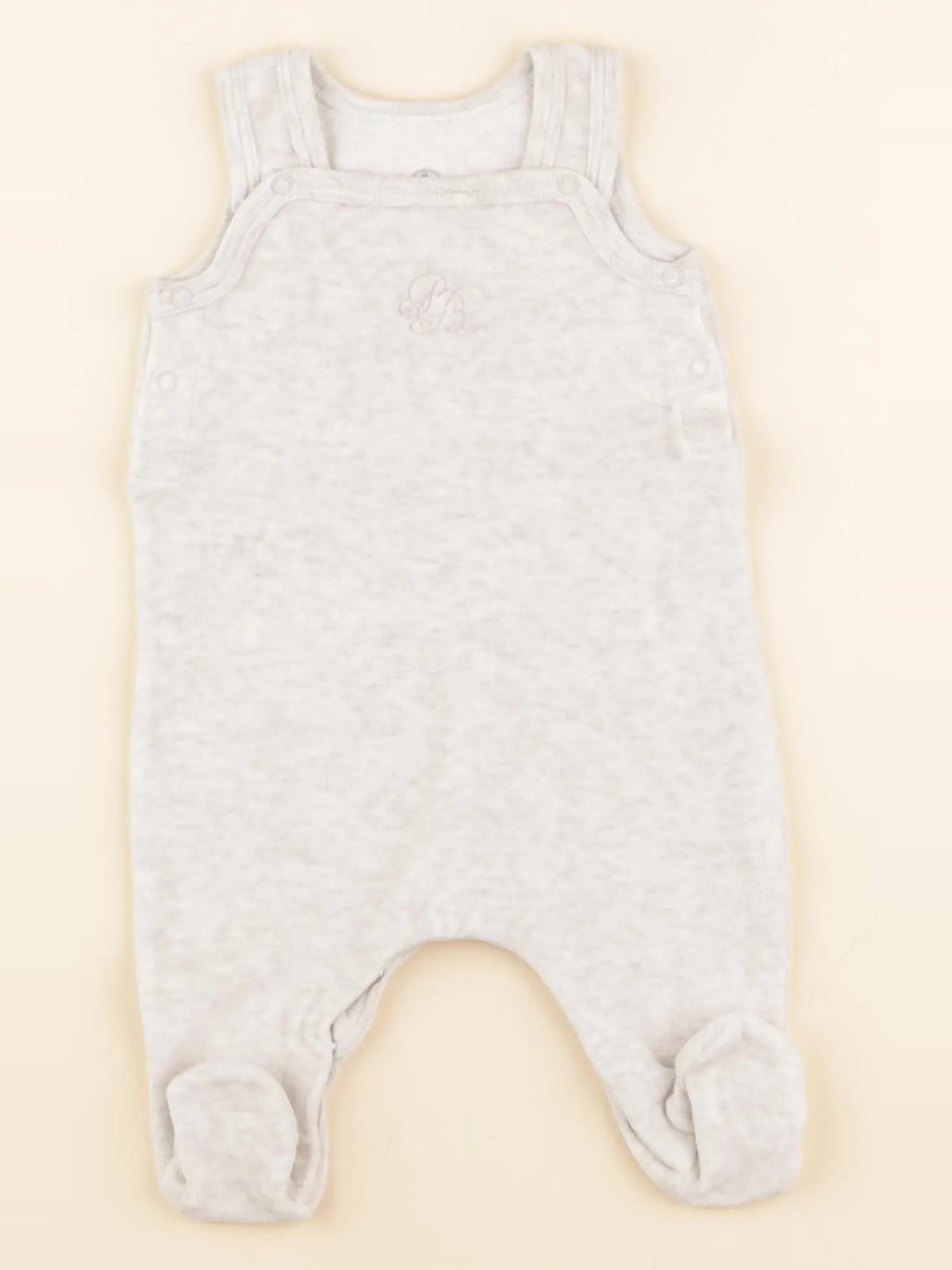 Petit Bateau - pyjama velours gris - 1 mois