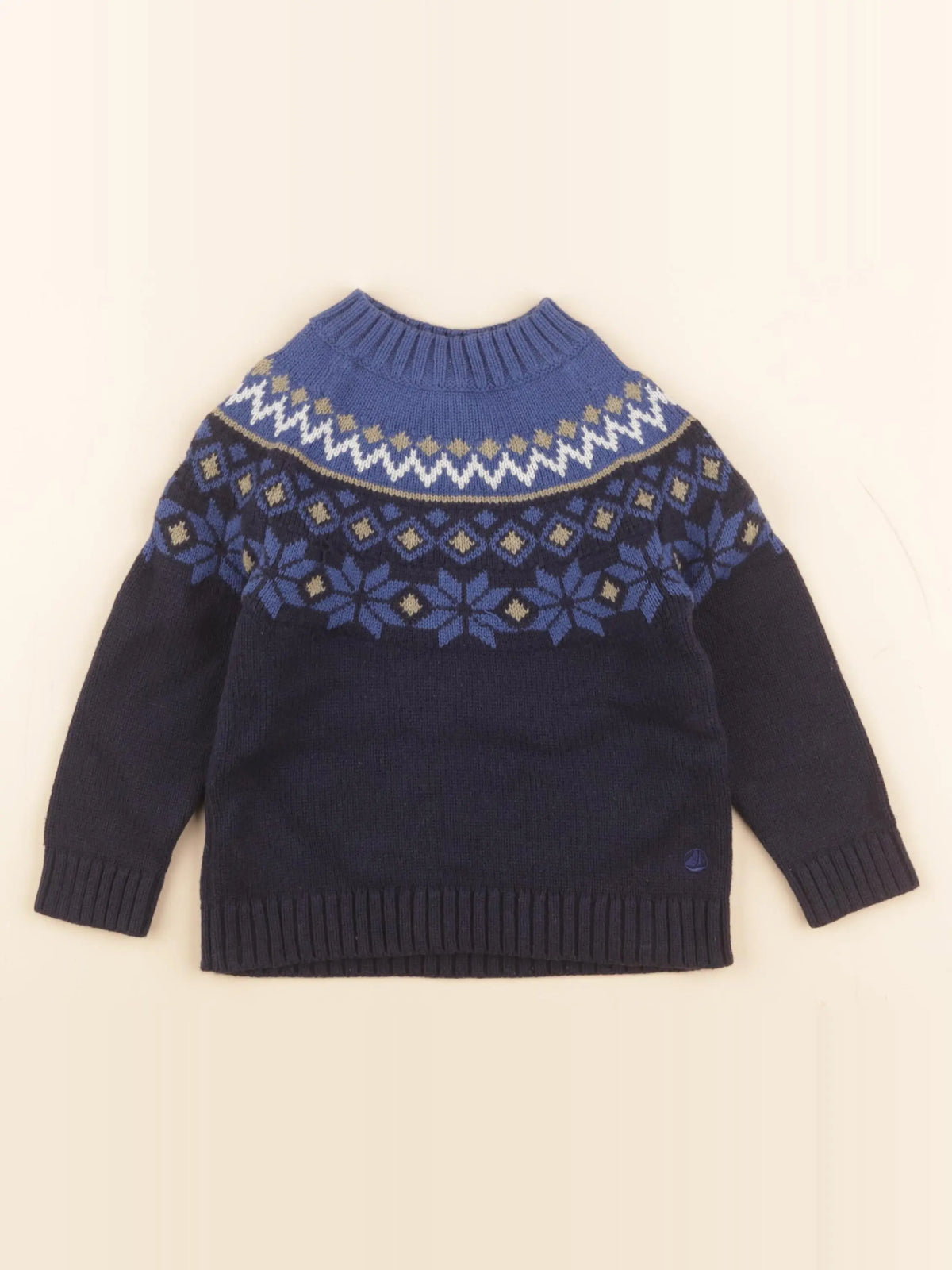 Petit Bateau - pull bleu - 3 ans