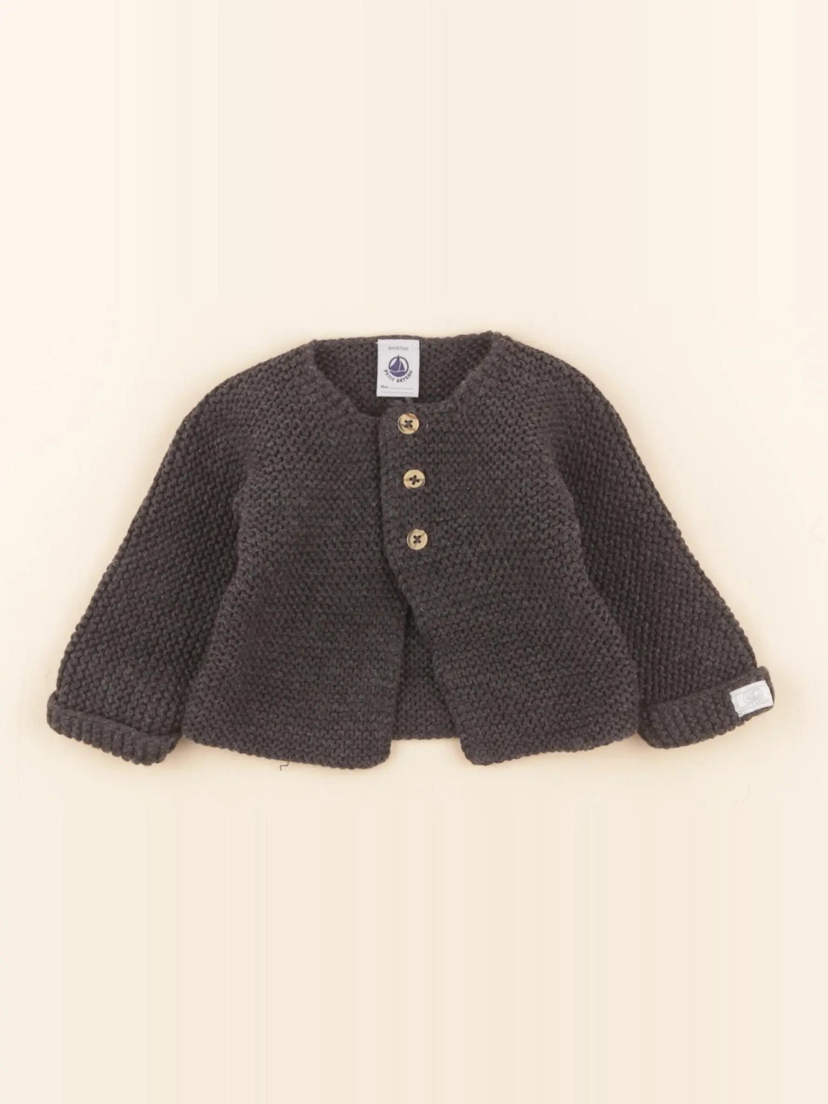 Petit Bateau - gilet gris - 6 mois